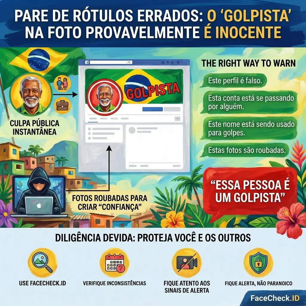 Pessoa fazendo uma busca reversa de imagem para verificar uma foto suspeita de perfil em redes sociais