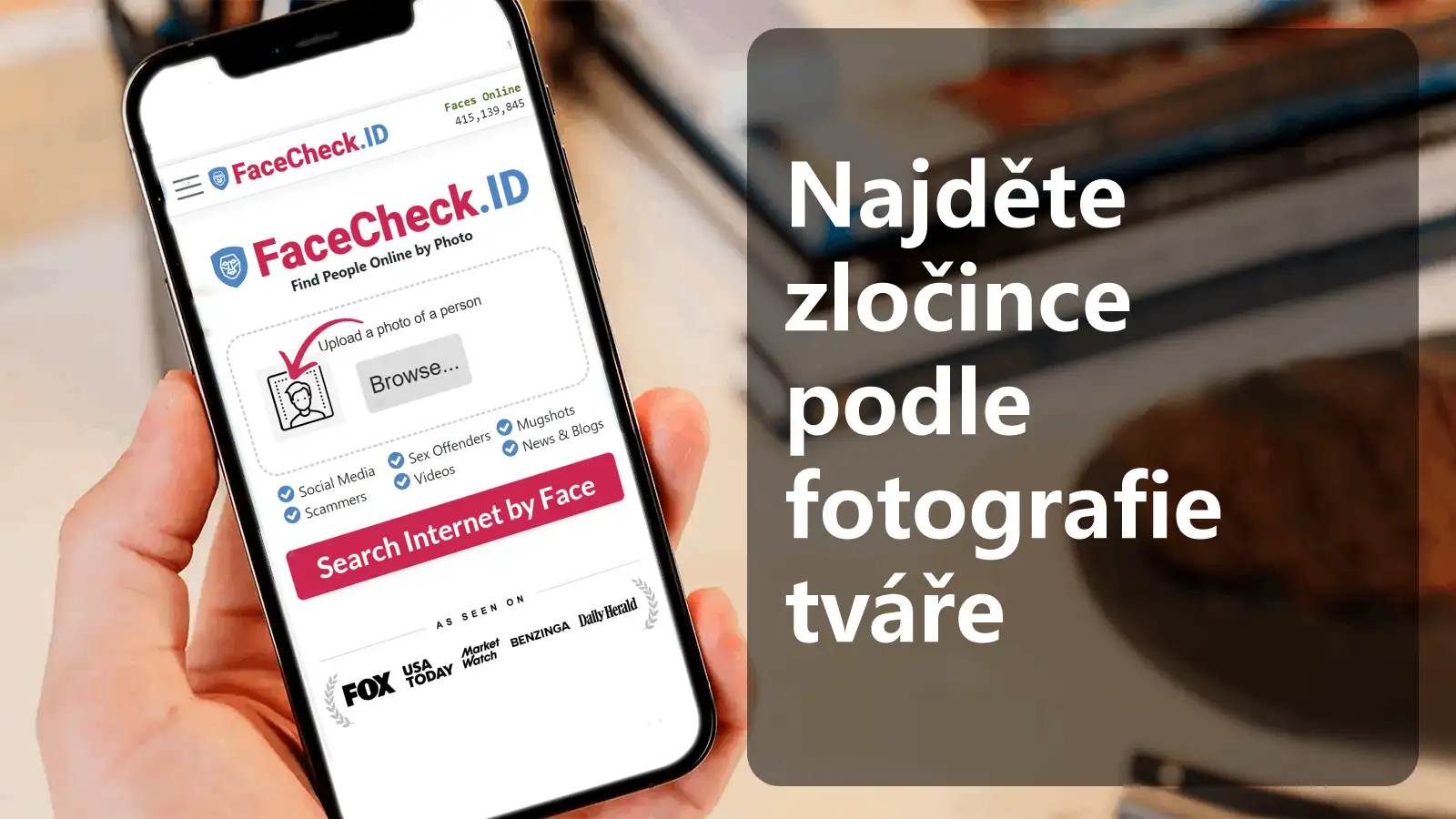 Najděte zločince podle fotky obličeje