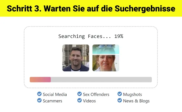 Warte einige Sekunden