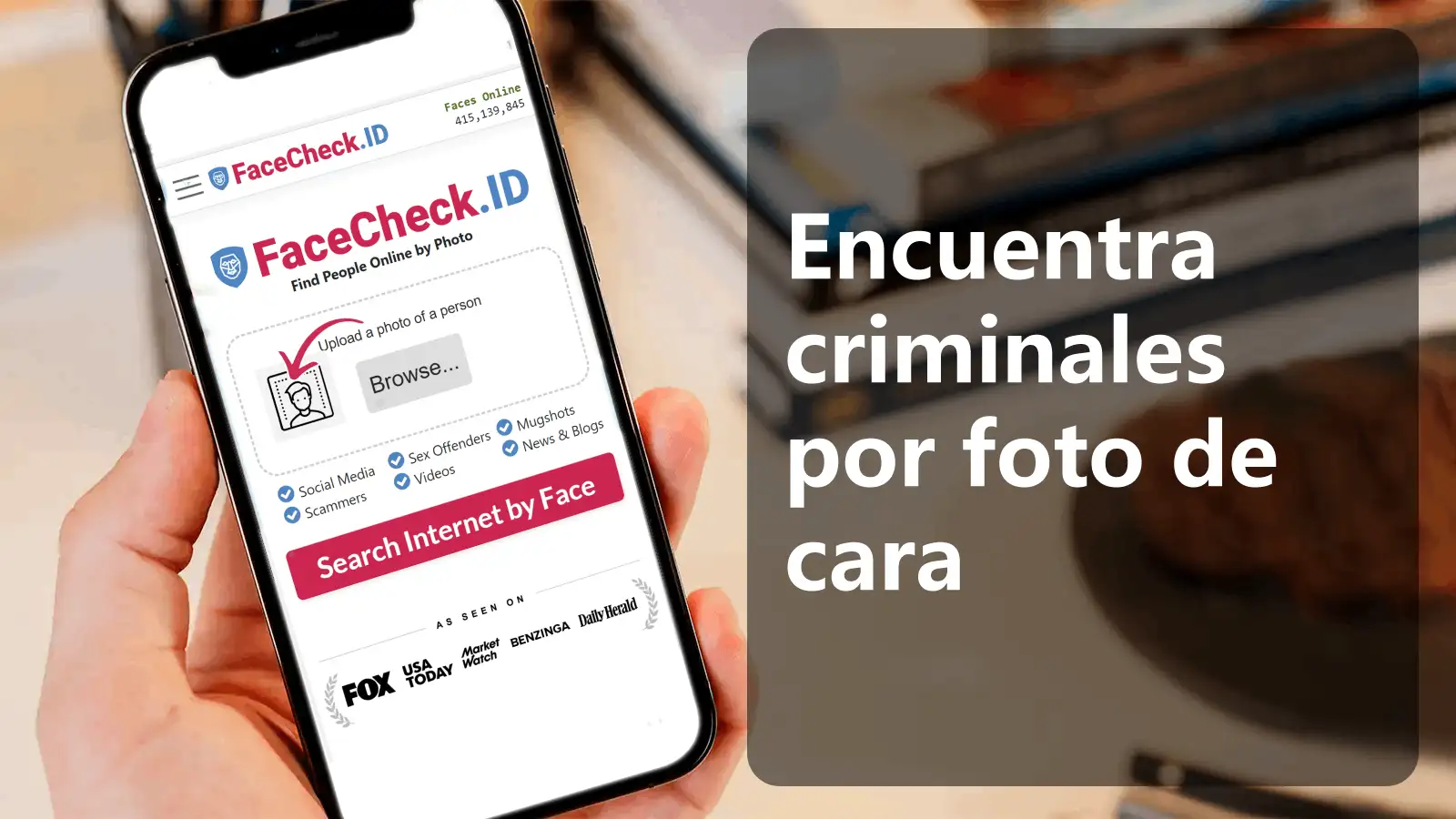 Encuentra delincuentes por foto del rostro