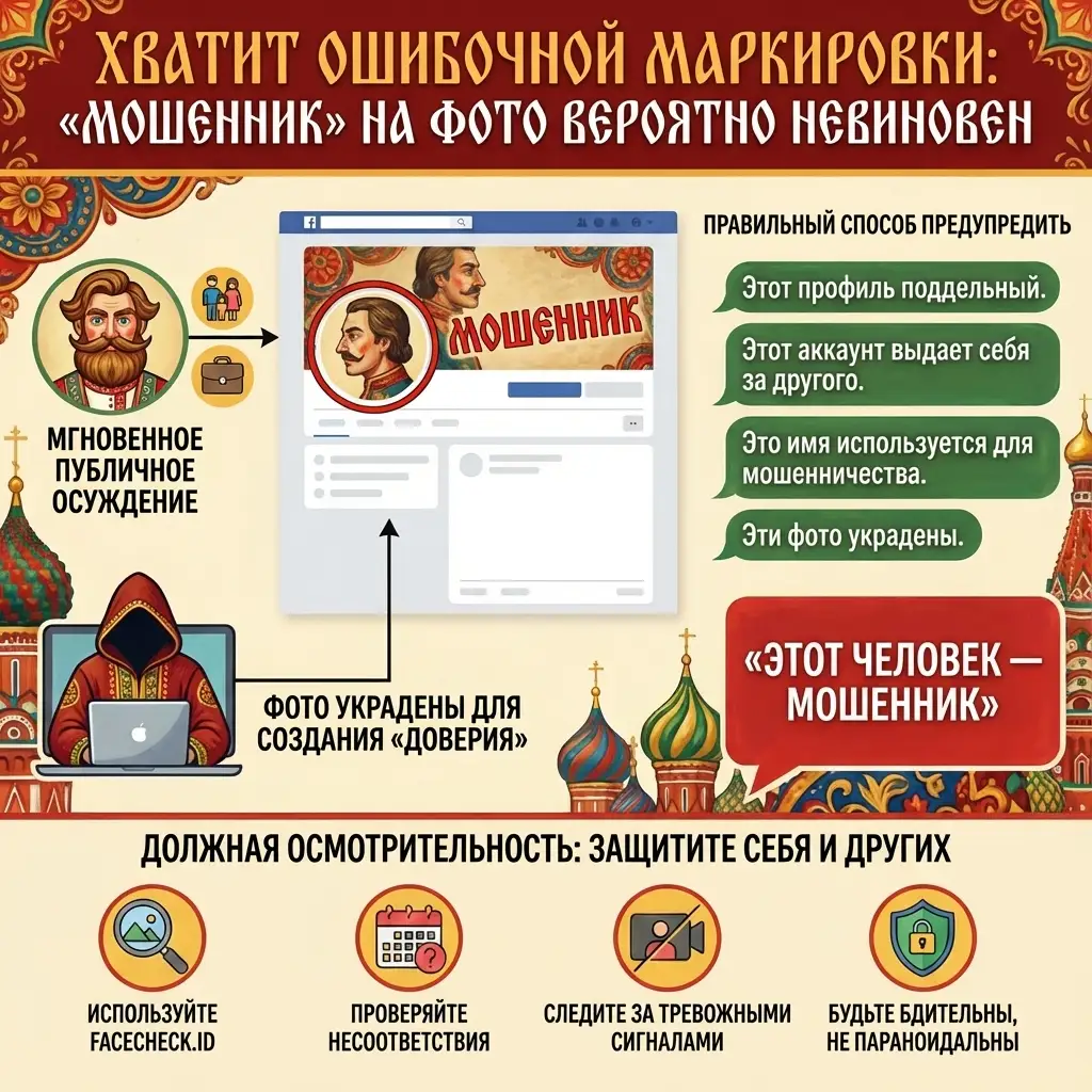 Человек выполняет обратный поиск по изображению, чтобы проверить подозрительное фото профиля в соцсетях