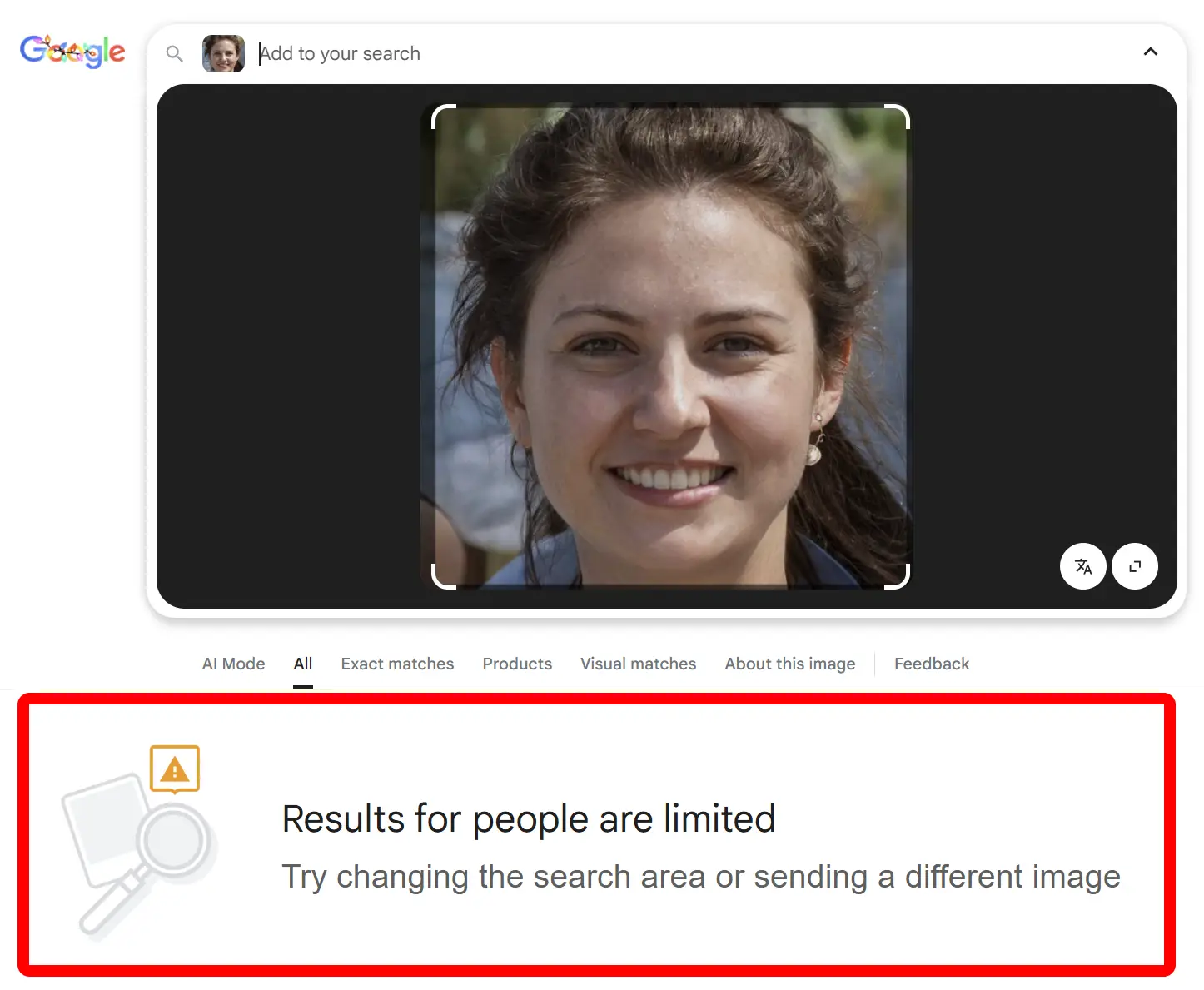 Results for people are limited