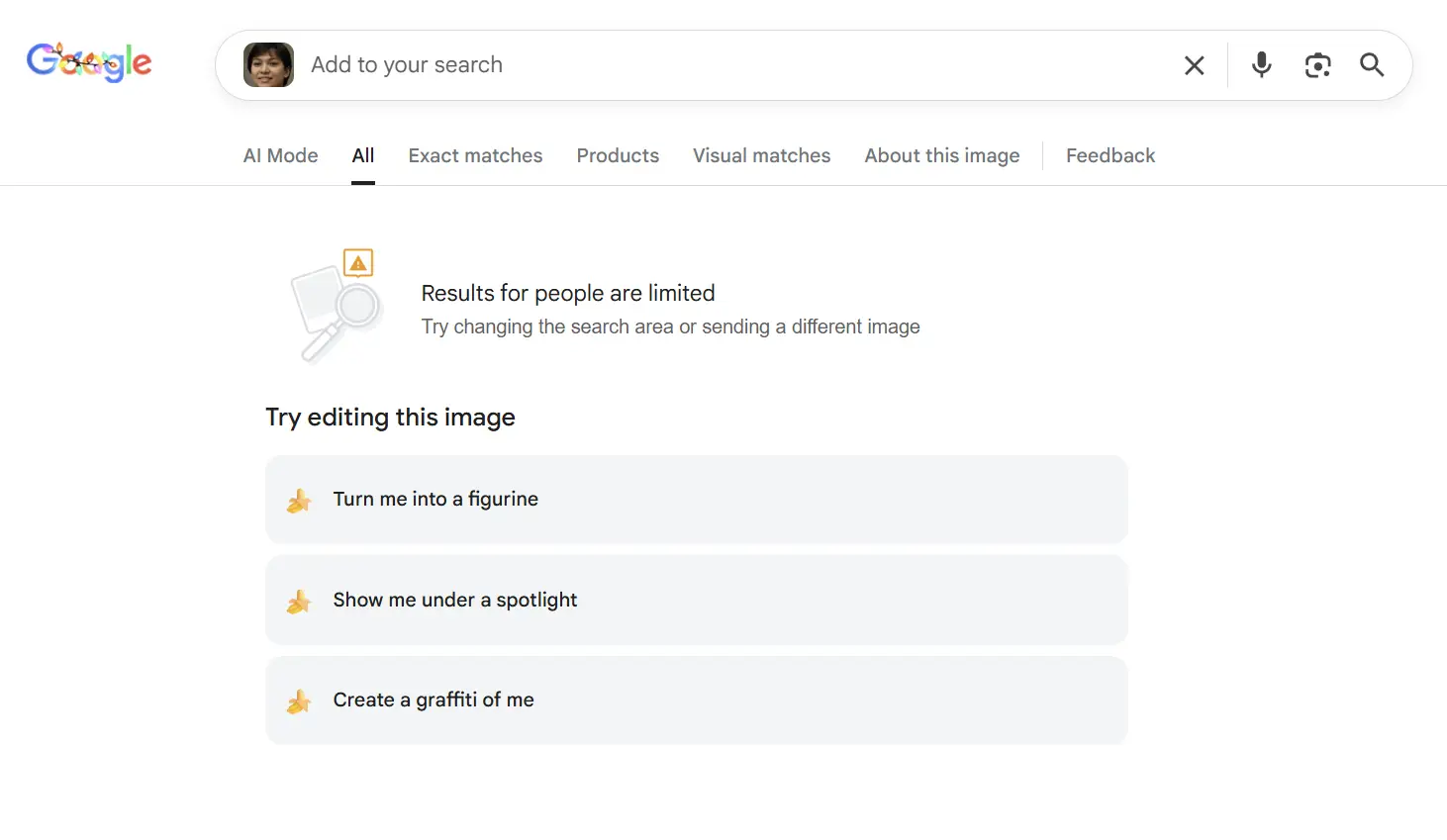 Results for people are limited