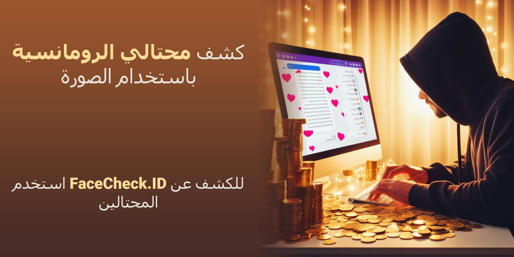 كشف محتالي الرومانسية باستخدام الصورة استخدم FaceCheck.ID للكشف عن المحتالين