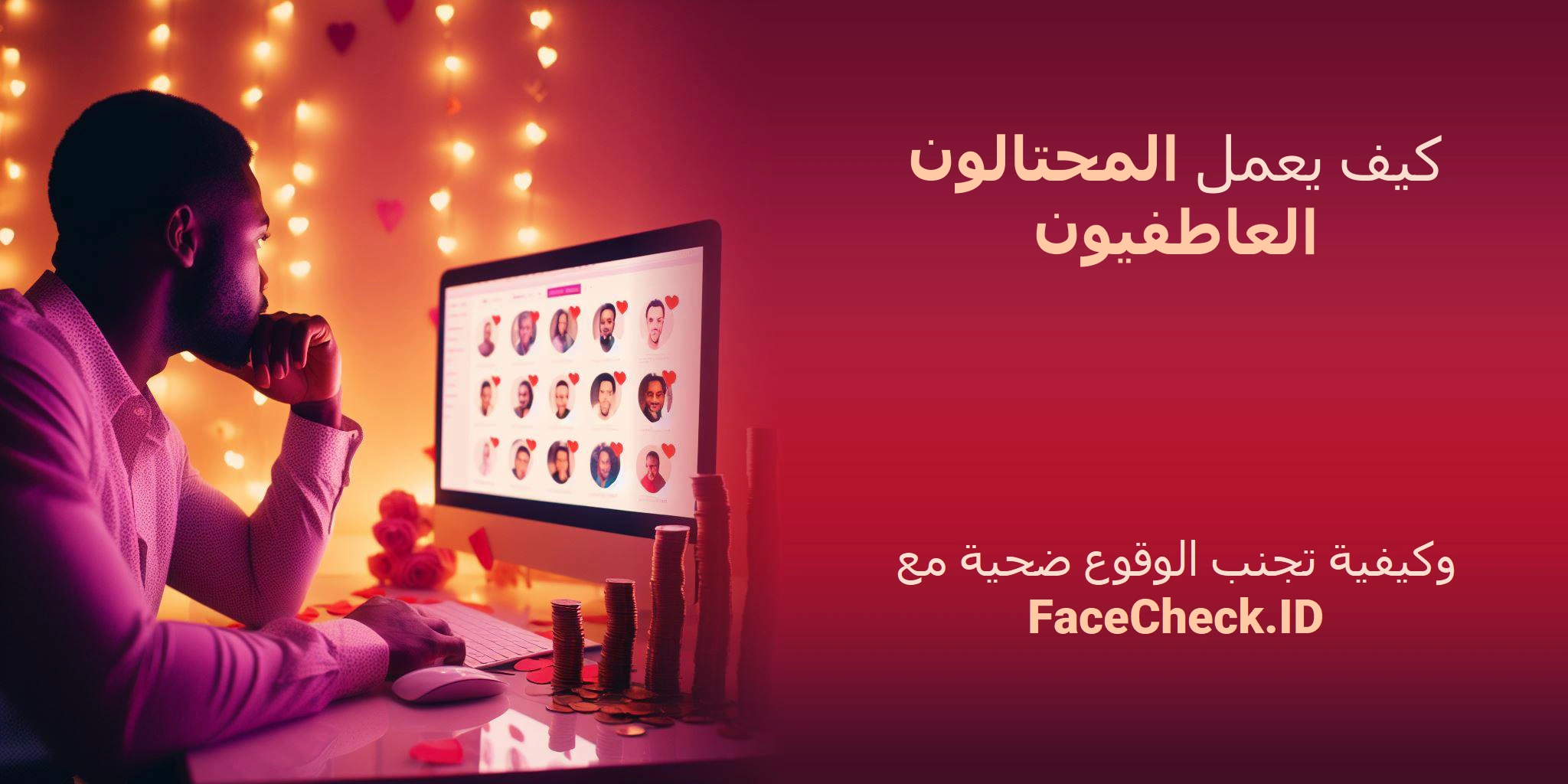 كيف يعمل المحتالون العاطفيون  وكيفية تجنب الوقوع ضحية مع FaceCheck.ID
