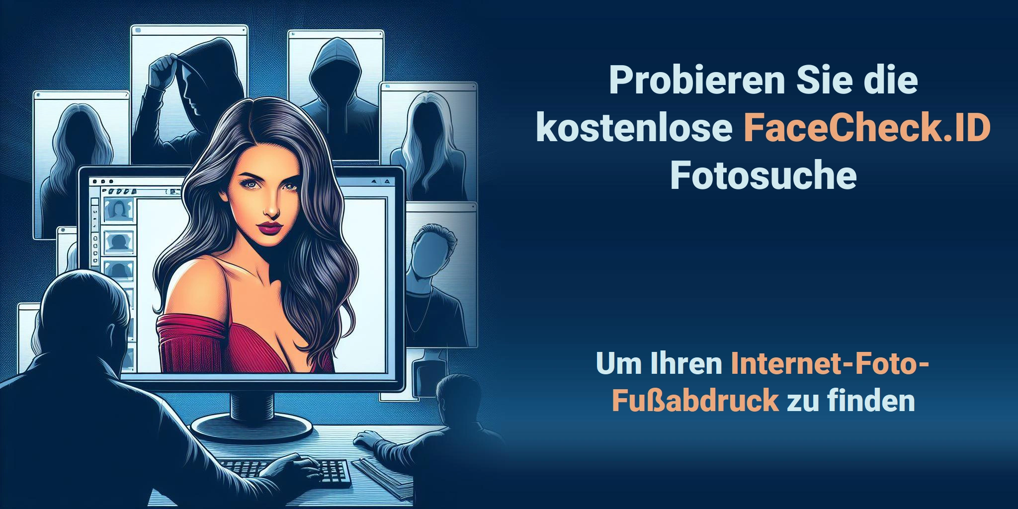Probieren Sie die kostenlose FaceCheck.ID Fotosuche - Um Ihren Internet-Foto-Fußabdruck zu finden