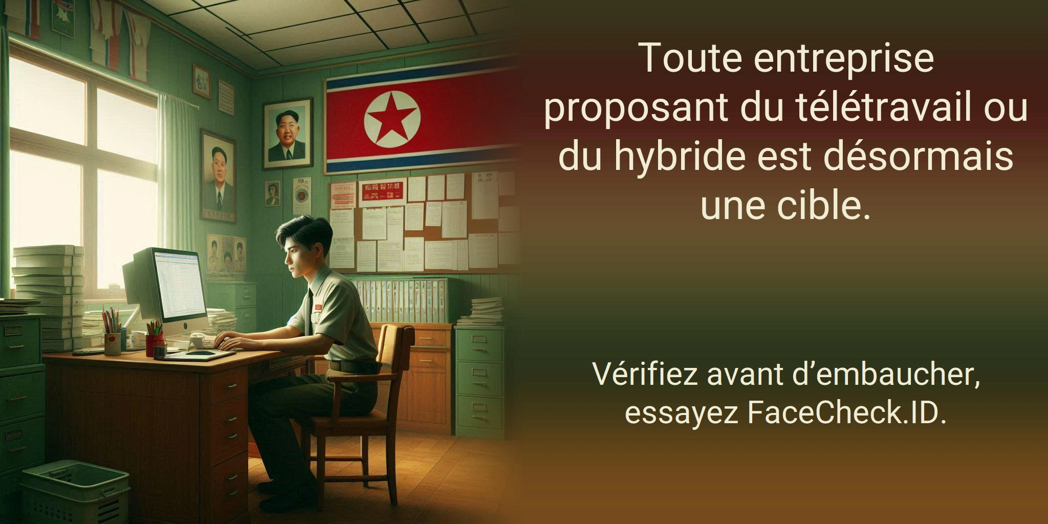 Toute entreprise proposant du télétravail ou du hybride est désormais une cible. - Vérifiez avant d’embaucher, essayez FaceCheck.ID.