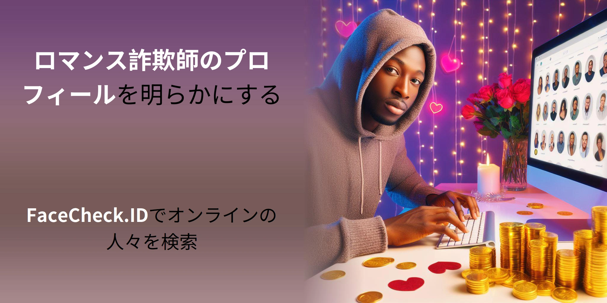 ロマンス詐欺師のプロフィールを明らかにする FaceCheck.IDでオンラインの人々を検索