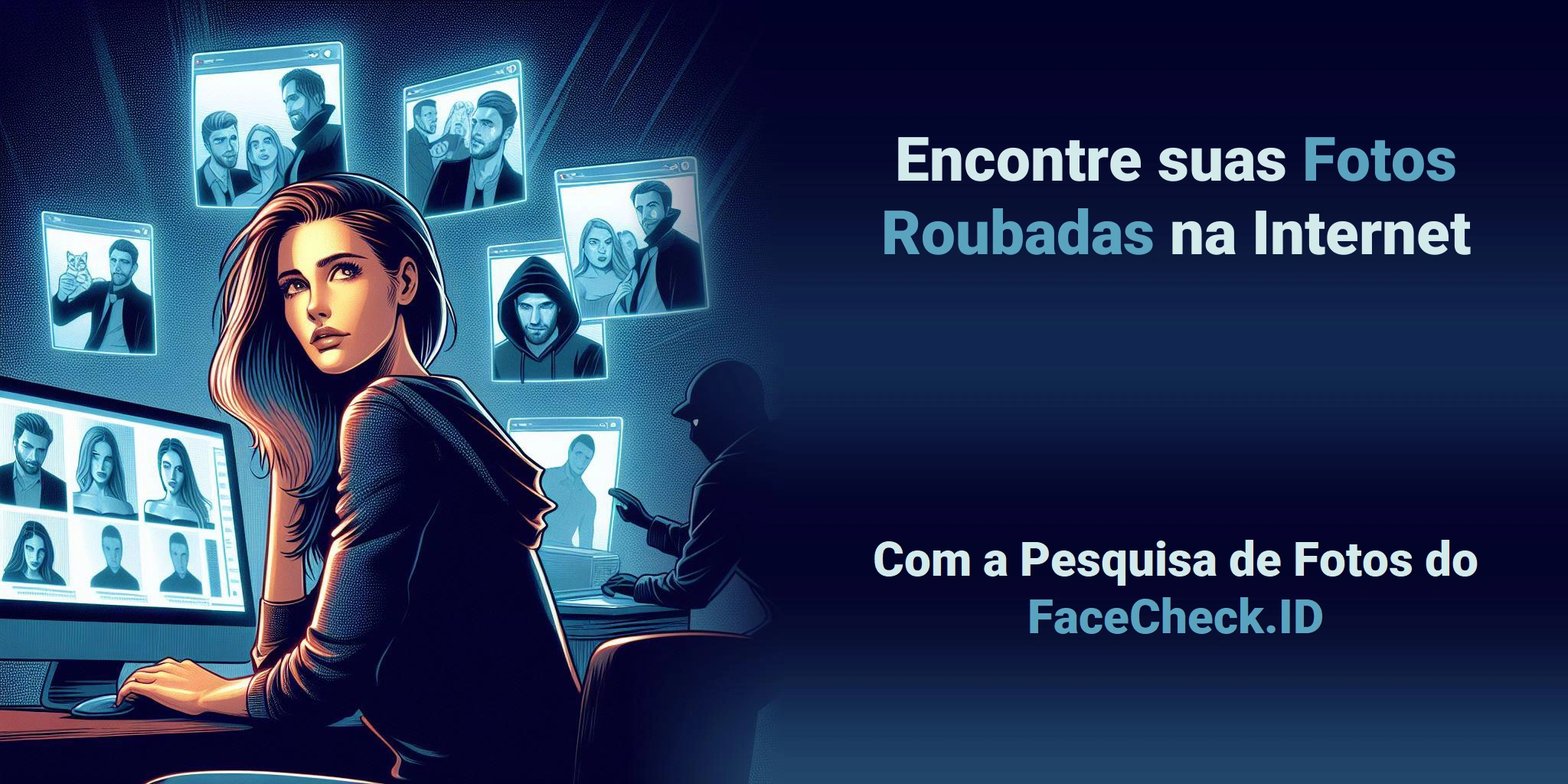 Encontre suas Fotos Roubadas na Internet - Com a Pesquisa de Fotos do FaceCheck.ID