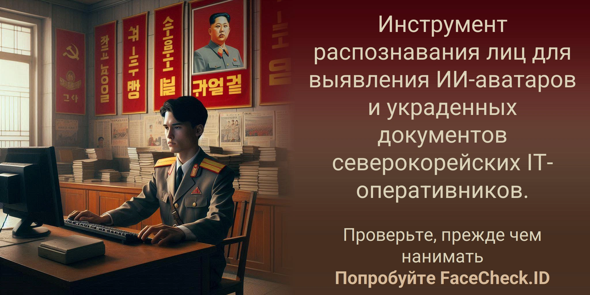 Инструмент распознавания лиц для выявления ИИ-аватаров и украденных документов северокорейских IT-оперативников. - Проверьте, прежде чем наниматьПопробуйте FaceCheck.ID