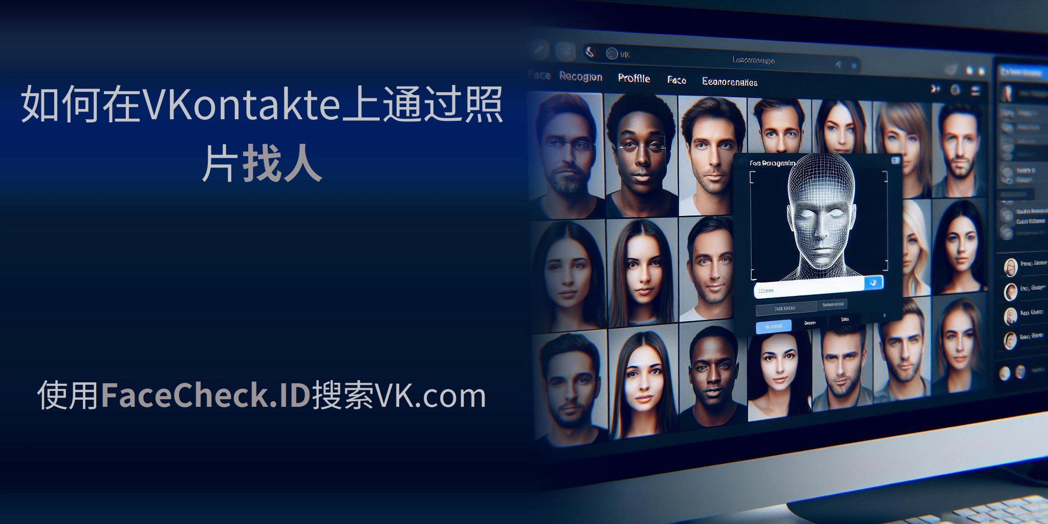 如何在VKontakte上通过照片找人 使用FaceCheck.ID搜索VK.com