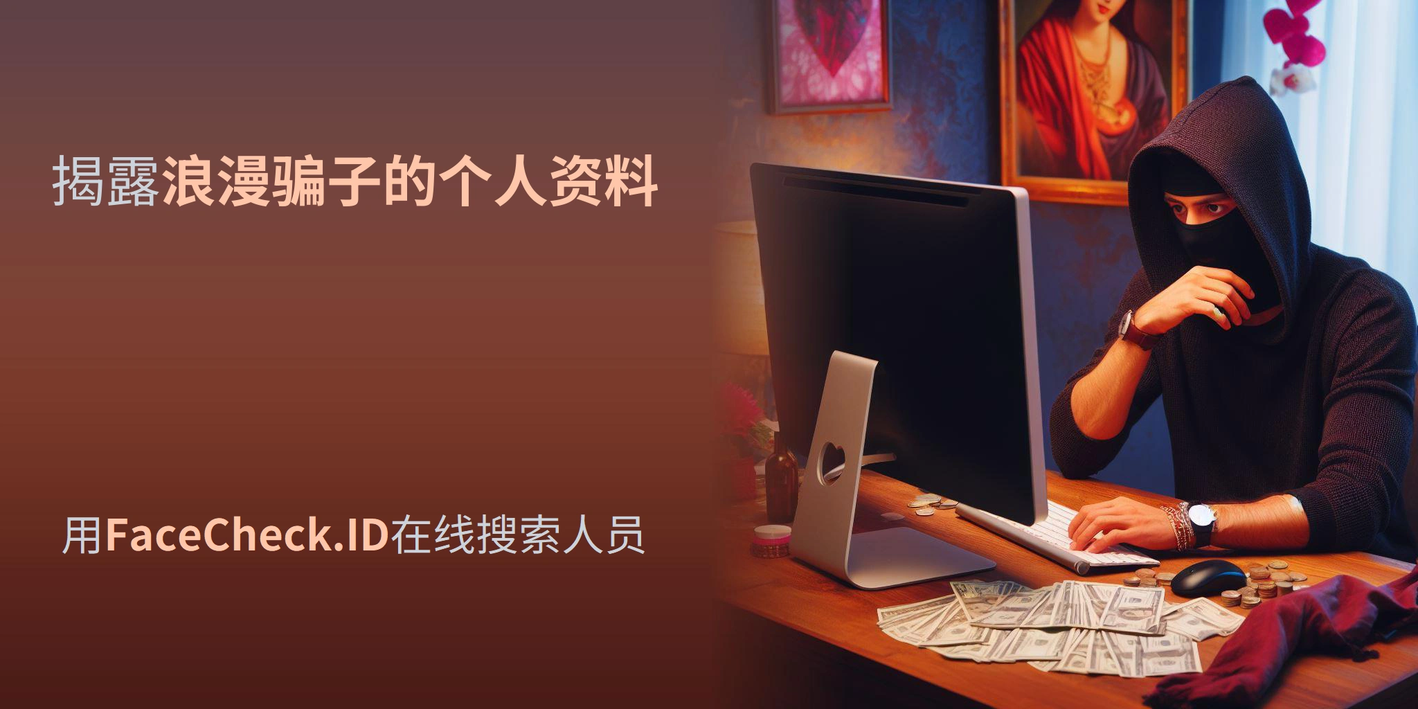 揭露浪漫骗子的个人资料 用FaceCheck.ID在线搜索人员