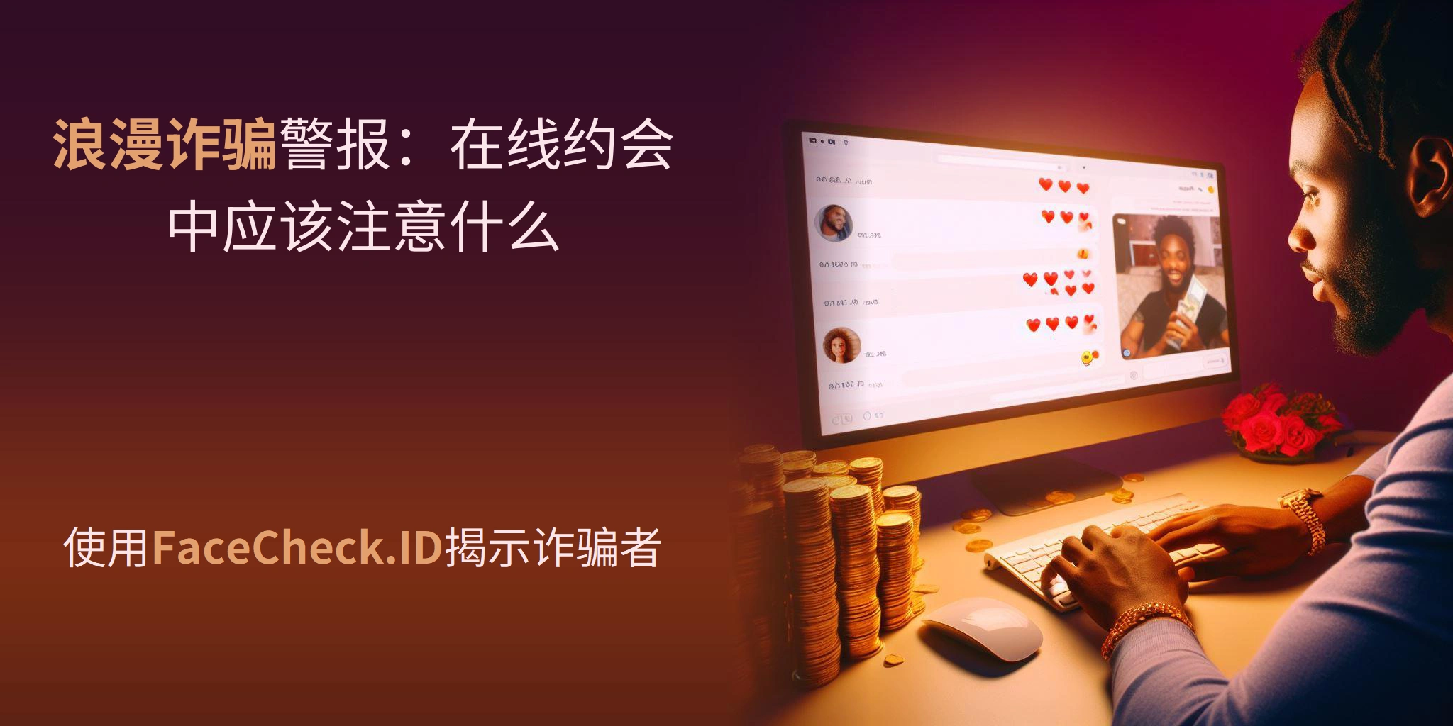浪漫诈骗警报：在线约会中应该注意什么 使用FaceCheck.ID揭示诈骗者