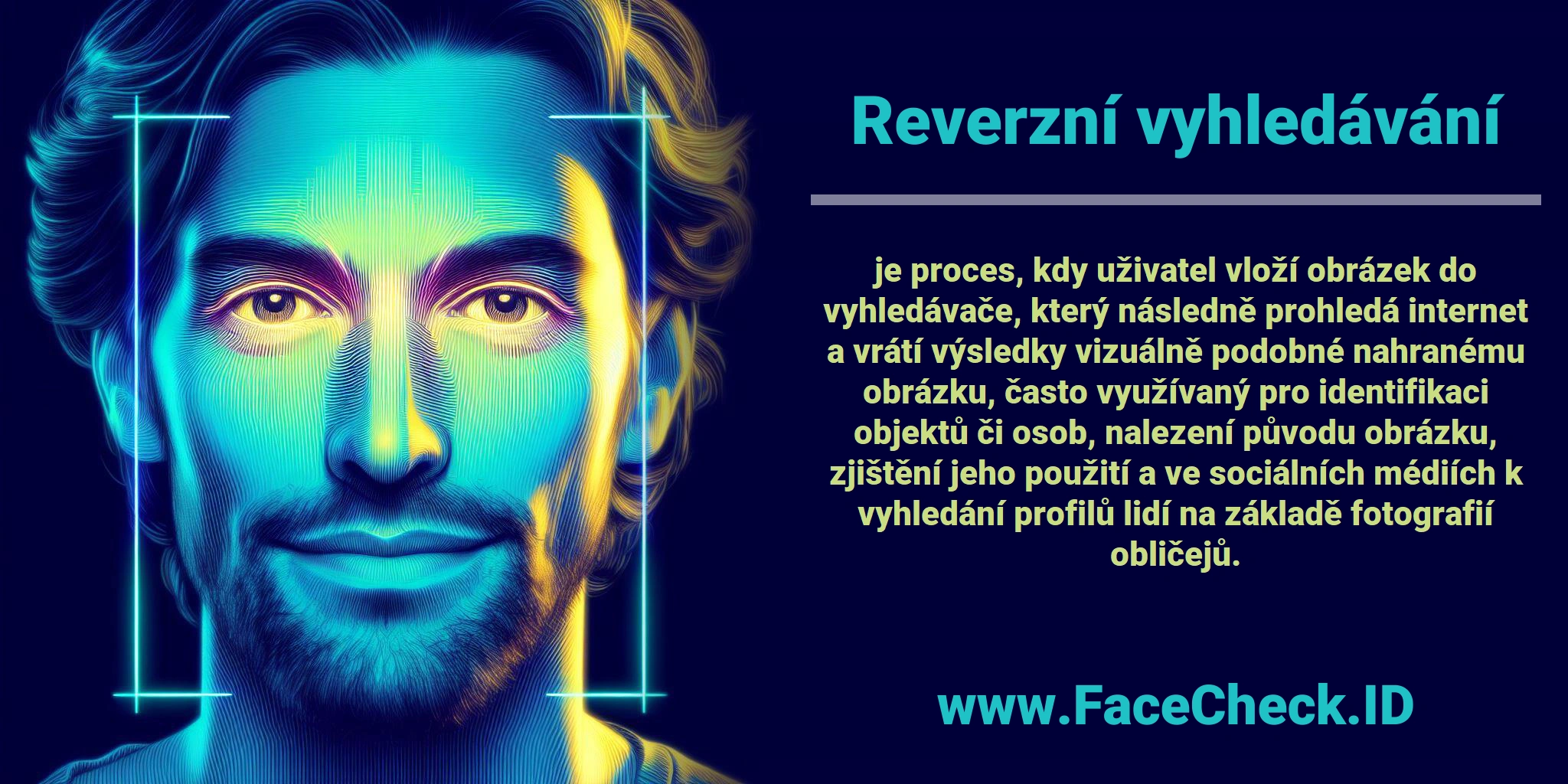 <b>Reverzní vyhledávání</b> je proces, kdy uživatel vloží obrázek do vyhledávače, který následně prohledá internet a vrátí výsledky vizuálně podobné nahranému obrázku, často využívaný pro identifikaci objektů či osob, nalezení původu obrázku, zjištění jeho použití a ve sociálních médiích k vyhledání profilů lidí na základě fotografií obličejů.
