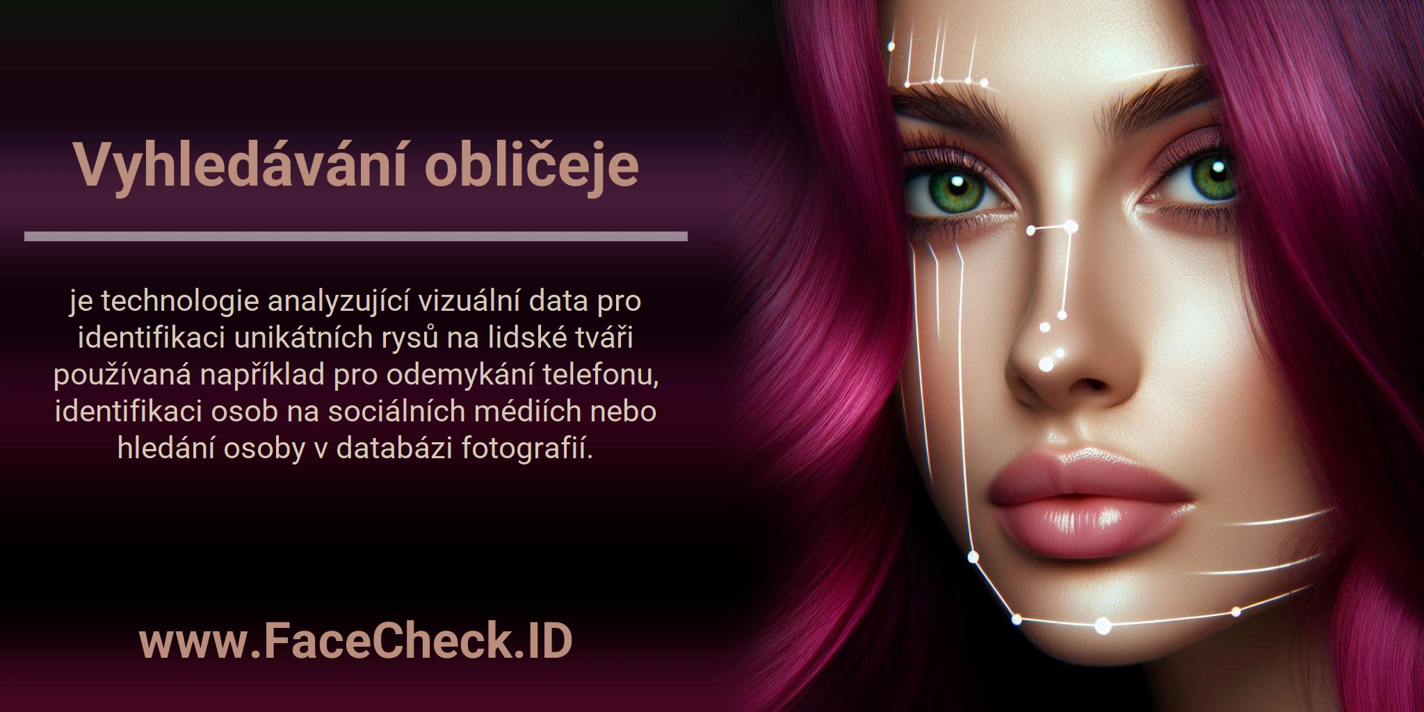 Vyhledávání obličeje je technologie analyzující vizuální data pro identifikaci unikátních rysů na lidské tváři používaná například pro odemykání telefonu, identifikaci osob na sociálních médiích nebo hledání osoby v databázi fotografií.