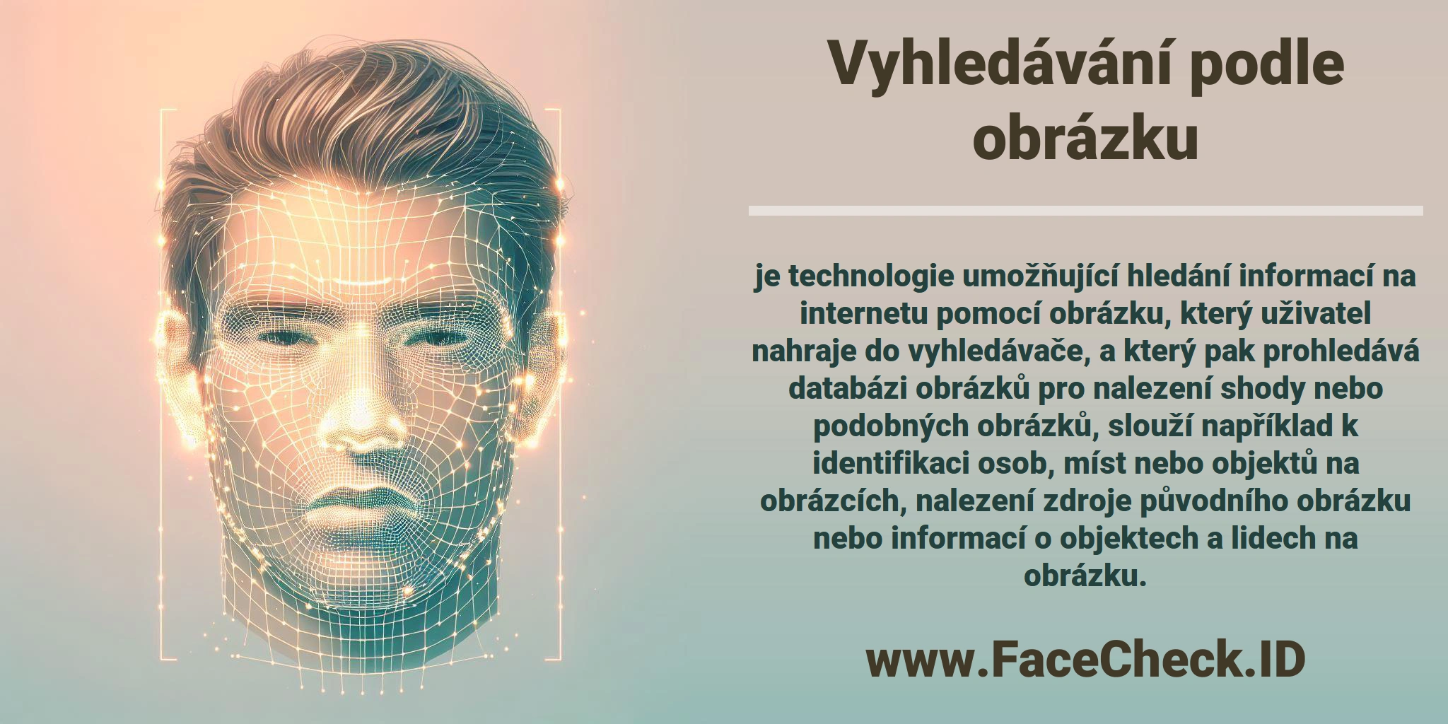<b>Vyhledávání podle obrázku</b> je technologie umožňující hledání informací na internetu pomocí obrázku, který uživatel nahraje do vyhledávače, a který pak prohledává databázi obrázků pro nalezení shody nebo podobných obrázků, slouží například k identifikaci osob, míst nebo objektů na obrázcích, nalezení zdroje původního obrázku nebo informací o objektech a lidech na obrázku.