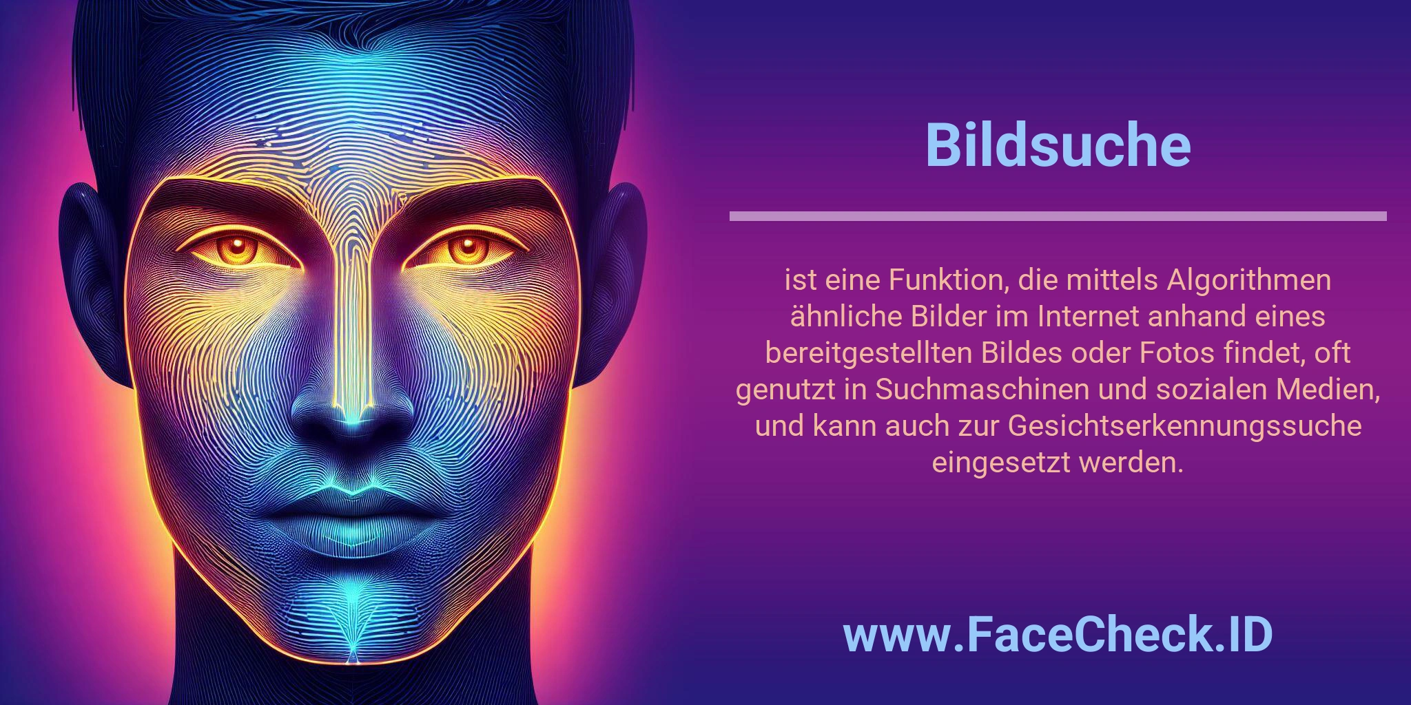 Bildsuche ist eine Funktion, die mittels Algorithmen ähnliche Bilder im Internet anhand eines bereitgestellten Bildes oder Fotos findet, oft genutzt in Suchmaschinen und sozialen Medien, und kann auch zur Gesichtserkennungssuche eingesetzt werden.