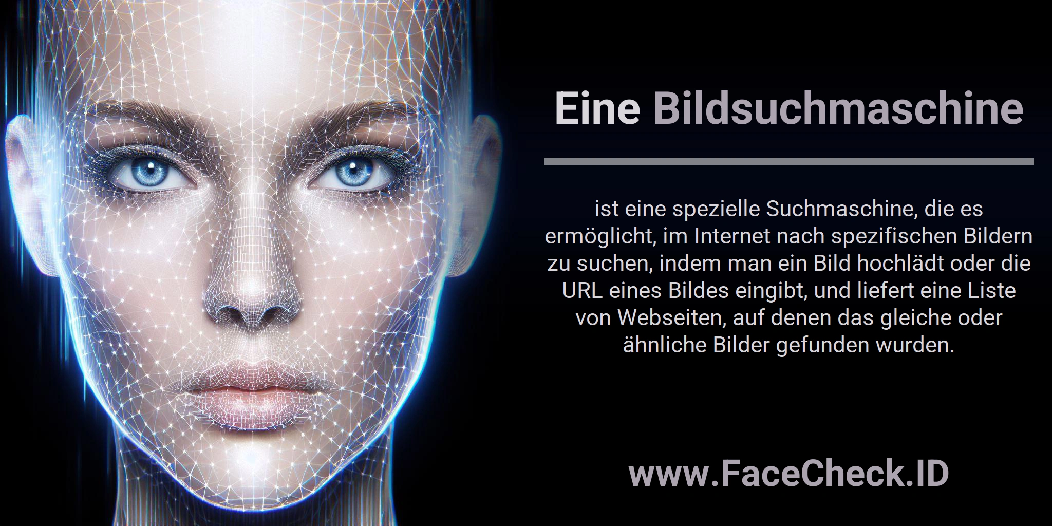 Eine Bildsuchmaschine ist eine spezielle Suchmaschine, die es ermöglicht, im Internet nach spezifischen Bildern zu suchen, indem man ein Bild hochlädt oder die URL eines Bildes eingibt, und liefert eine Liste von Webseiten, auf denen das gleiche oder ähnliche Bilder gefunden wurden.