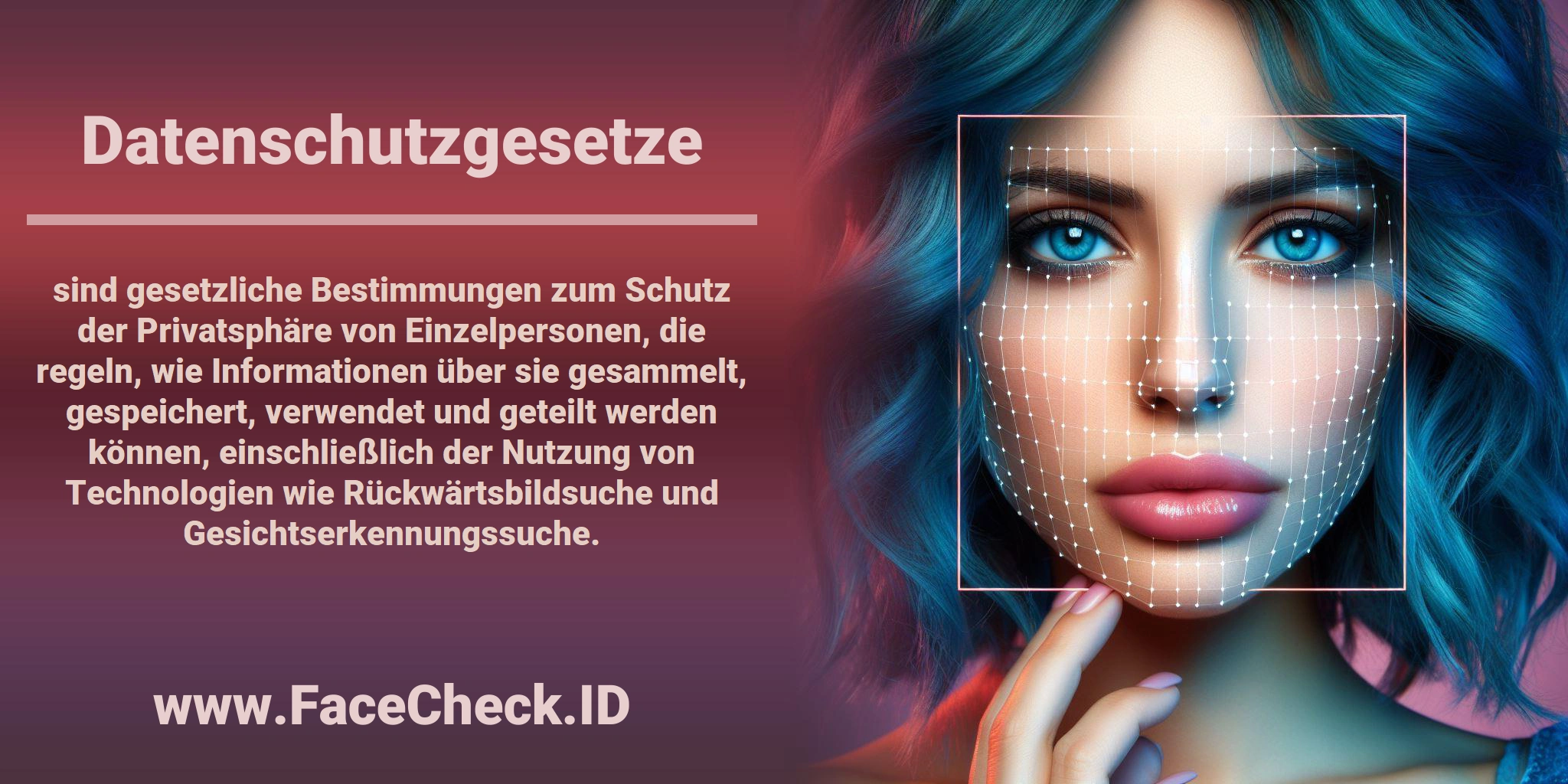 <b>Datenschutzgesetze</b> sind gesetzliche Bestimmungen zum Schutz der Privatsphäre von Einzelpersonen, die regeln, wie Informationen über sie gesammelt, gespeichert, verwendet und geteilt werden können, einschließlich der Nutzung von Technologien wie Rückwärtsbildsuche und Gesichtserkennungssuche.