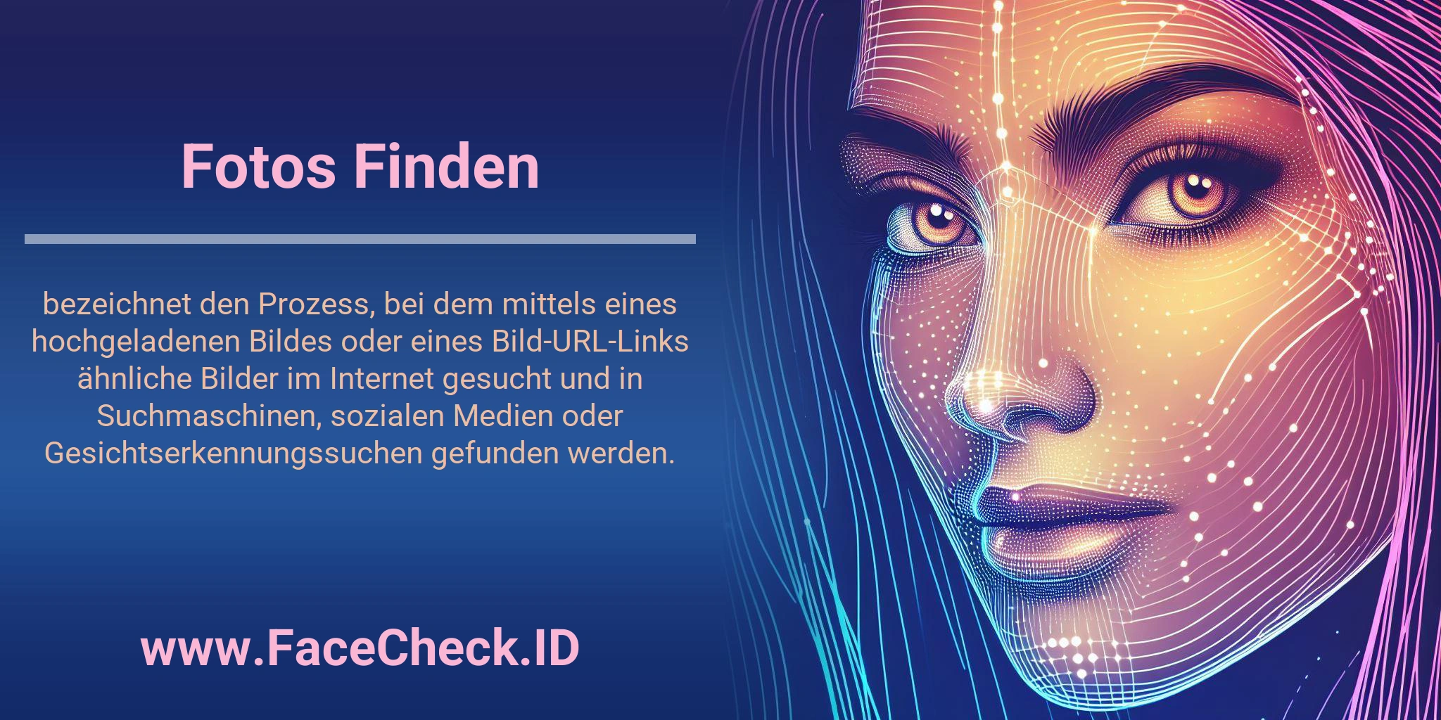 Fotos Finden bezeichnet den Prozess, bei dem mittels eines hochgeladenen Bildes oder eines Bild-URL-Links ähnliche Bilder im Internet gesucht und in Suchmaschinen, sozialen Medien oder Gesichtserkennungssuchen gefunden werden.