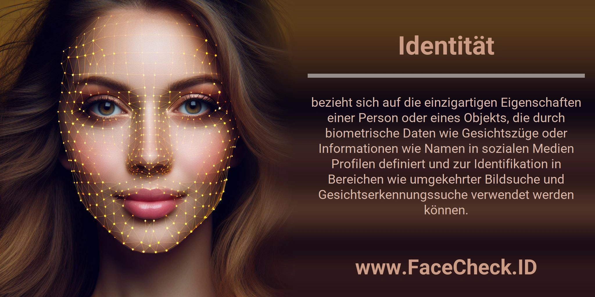 Identität bezieht sich auf die einzigartigen Eigenschaften einer Person oder eines Objekts, die durch biometrische Daten wie Gesichtszüge oder Informationen wie Namen in sozialen Medien Profilen definiert und zur Identifikation in Bereichen wie umgekehrter Bildsuche und Gesichtserkennungssuche verwendet werden können.