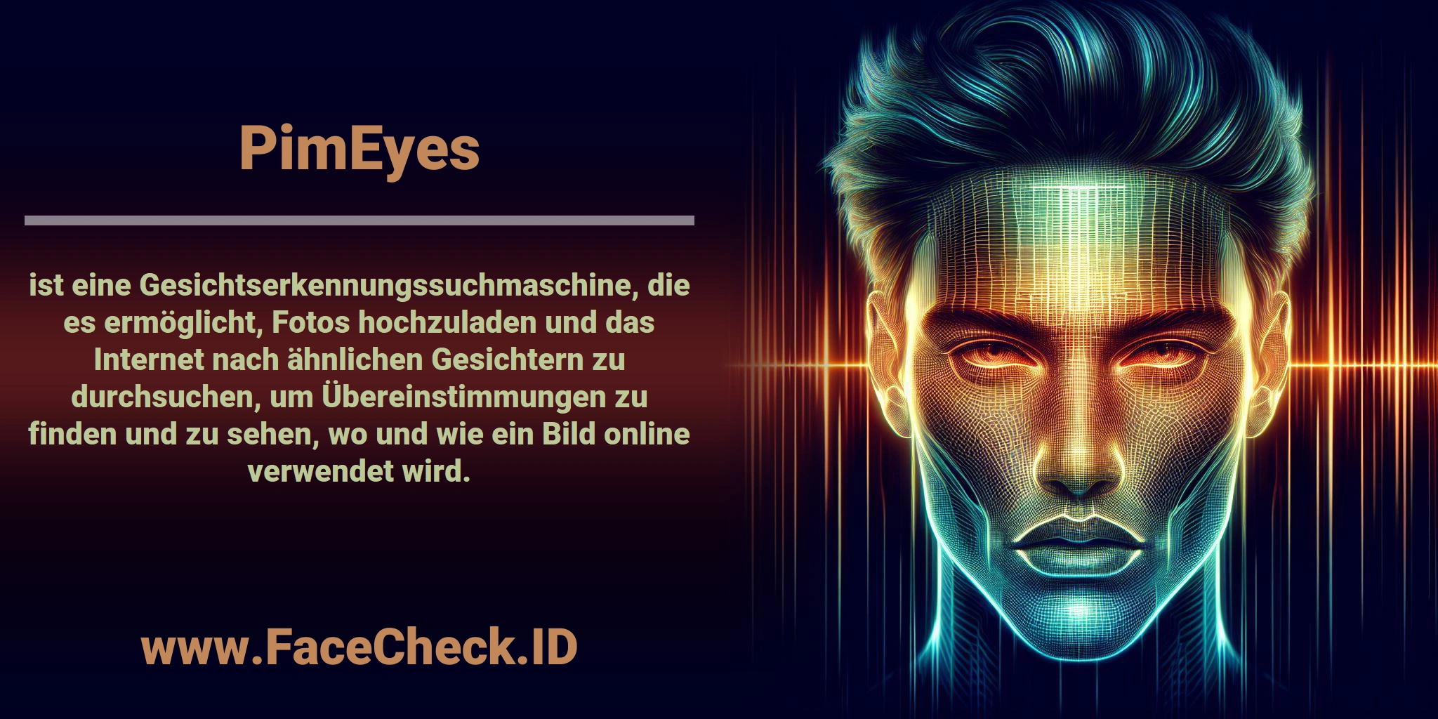 <b>PimEyes</b> ist eine Gesichtserkennungssuchmaschine, die es ermöglicht, Fotos hochzuladen und das Internet nach ähnlichen Gesichtern zu durchsuchen, um Übereinstimmungen zu finden und zu sehen, wo und wie ein Bild online verwendet wird.