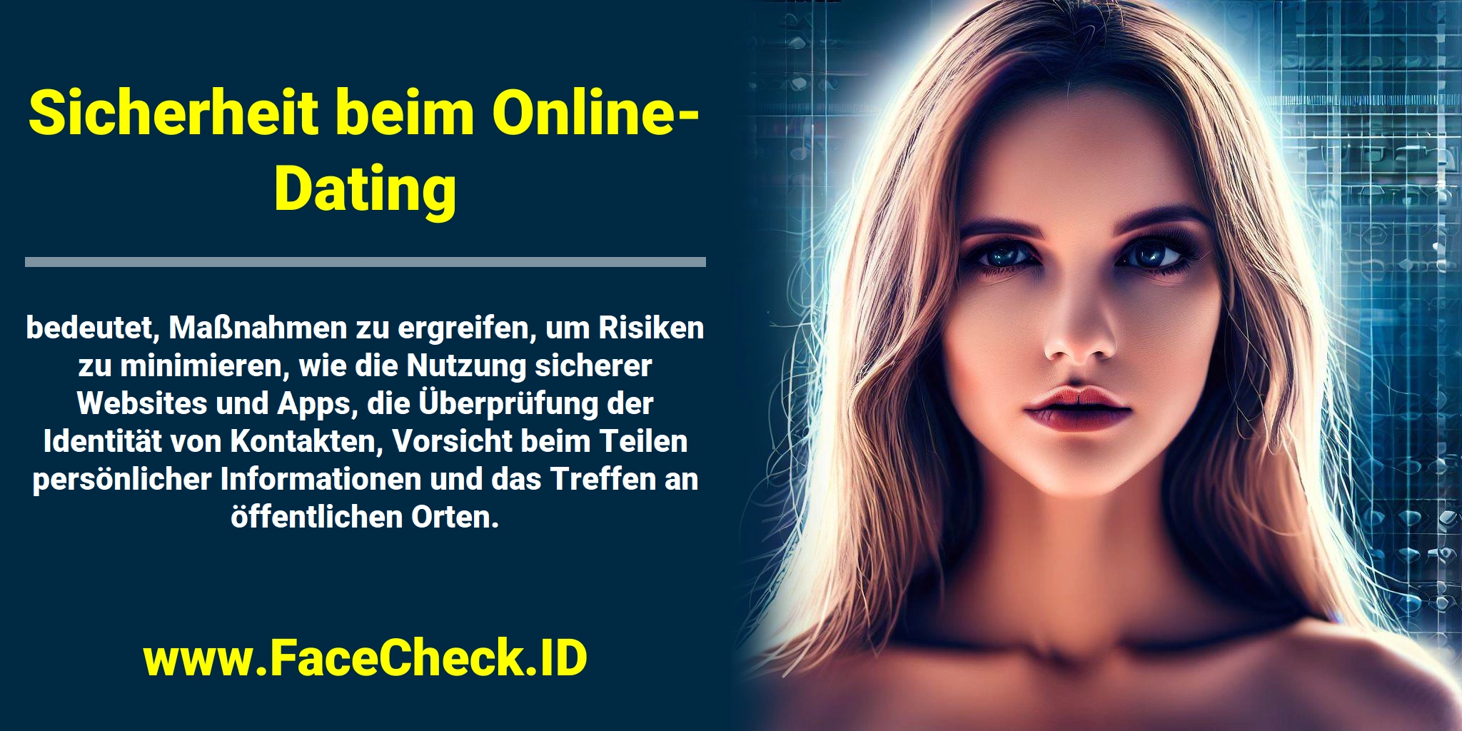 <b>Sicherheit beim Online-Dating</b> bedeutet, Maßnahmen zu ergreifen, um Risiken zu minimieren, wie die Nutzung sicherer Websites und Apps, die Überprüfung der Identität von Kontakten, Vorsicht beim Teilen persönlicher Informationen und das Treffen an öffentlichen Orten.