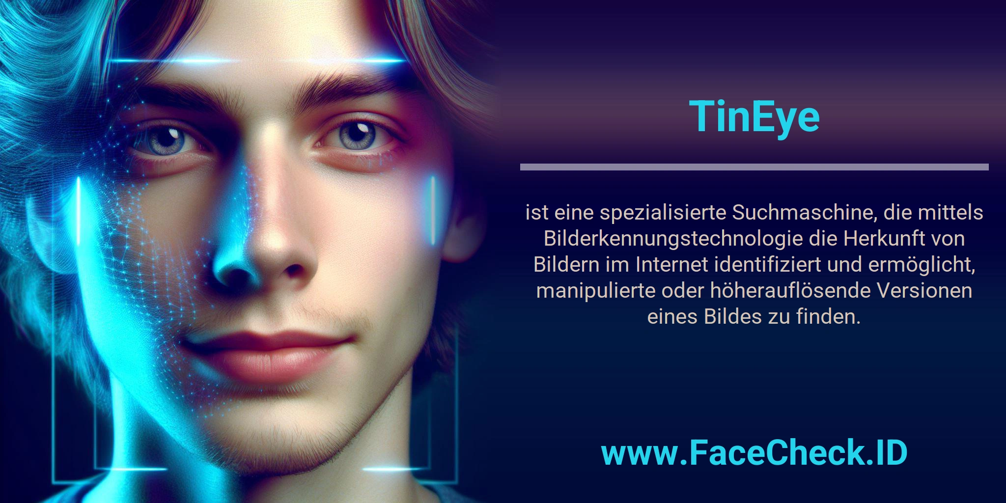 TinEye ist eine spezialisierte Suchmaschine, die mittels Bilderkennungstechnologie die Herkunft von Bildern im Internet identifiziert und ermöglicht, manipulierte oder höherauflösende Versionen eines Bildes zu finden.