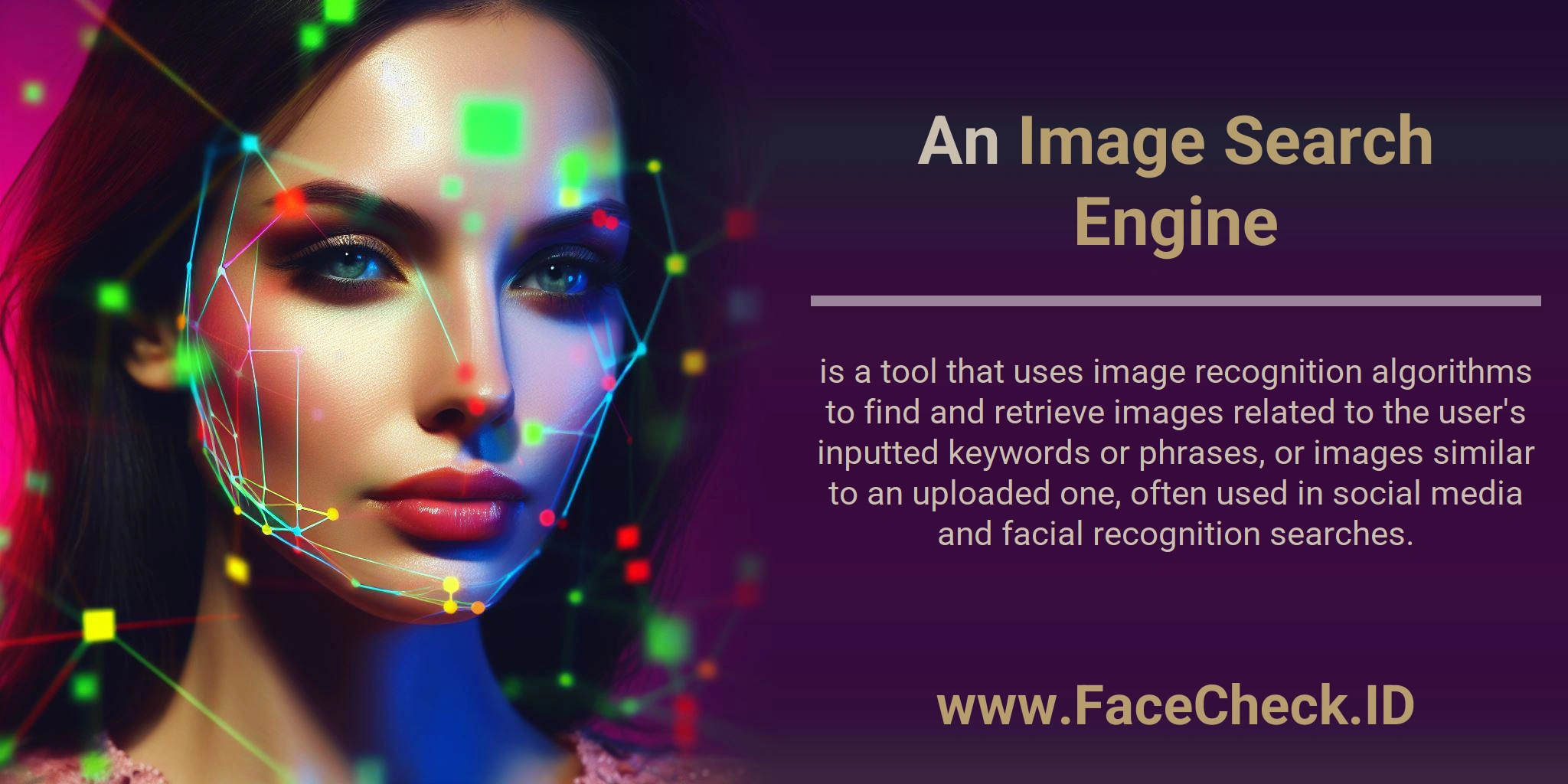 An Image Search Engine is a tool that uses image recognition algorithms to find and retrieve images related to the user's inputted keywords or phrases, or images similar to an uploaded one, often used in social media and facial recognition searches.