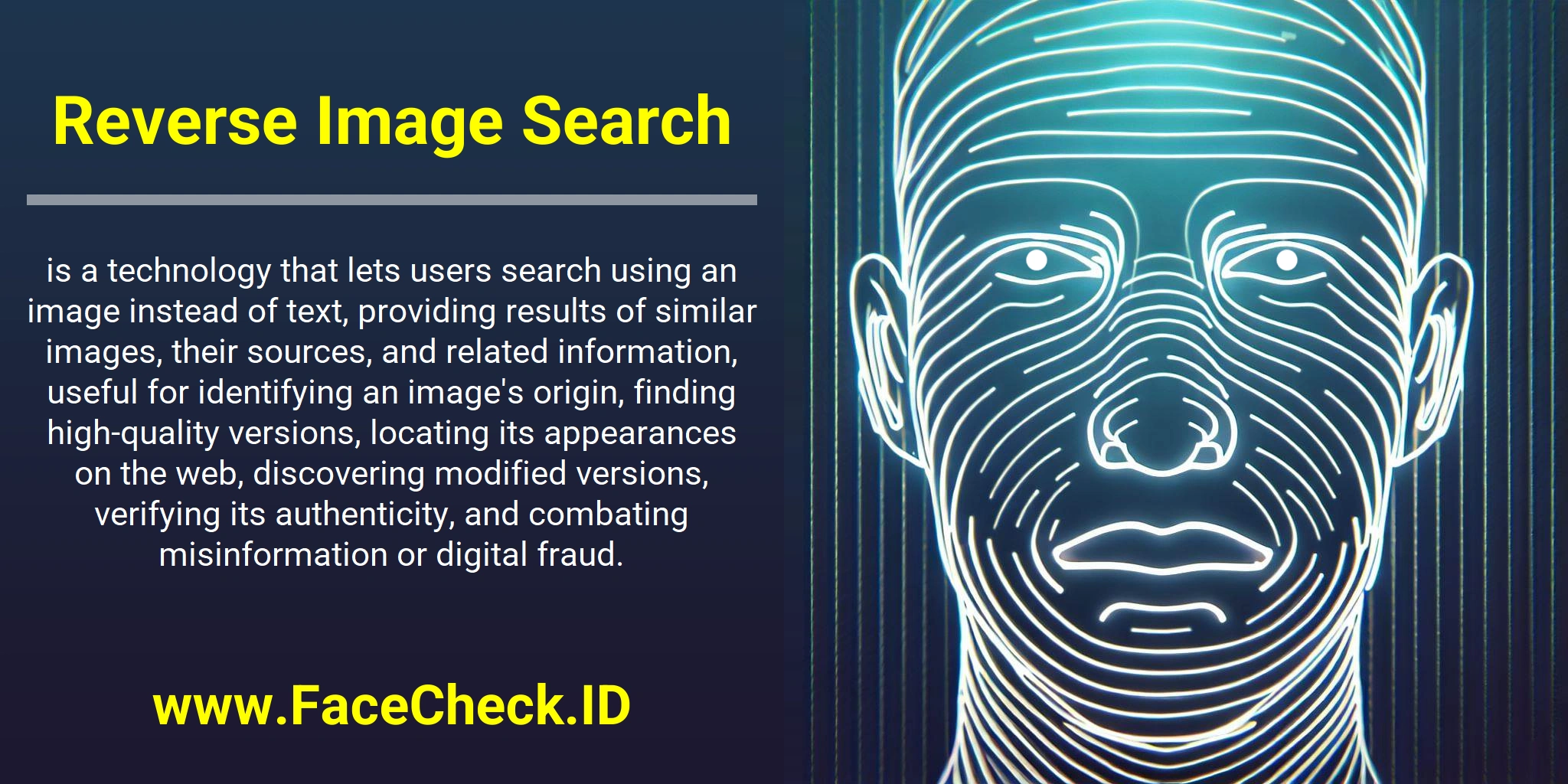 Reverse Image Search is a technology that lets users search using an image instead of text, providing results of similar images, their sources, and related information, useful for identifying an image's origin, finding high-quality versions, locating its appearances on the web, discovering modified versions, verifying its authenticity, and combating misinformation or digital fraud.