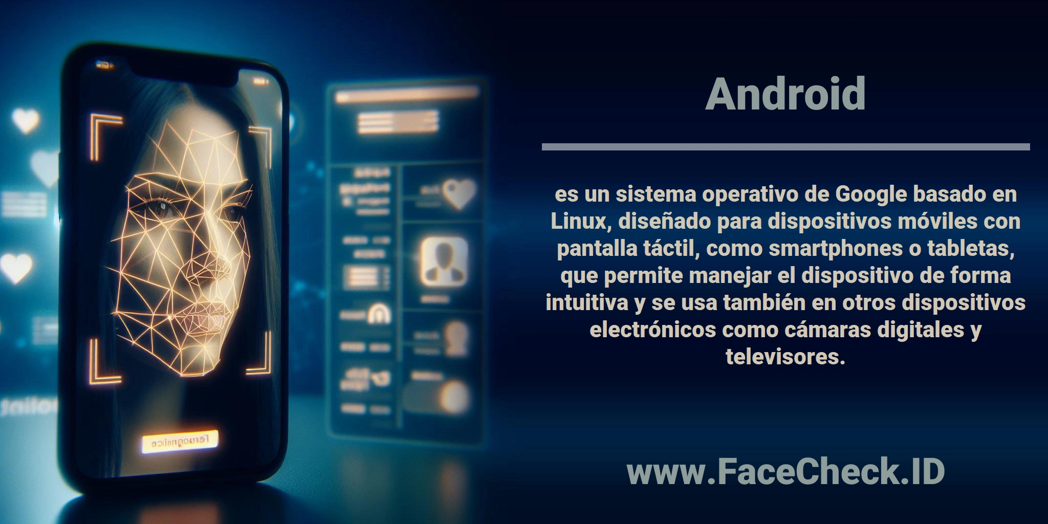 <b>Android</b> es un sistema operativo de Google basado en Linux, diseñado para dispositivos móviles con pantalla táctil, como smartphones o tabletas, que permite manejar el dispositivo de forma intuitiva y se usa también en otros dispositivos electrónicos como cámaras digitales y televisores.