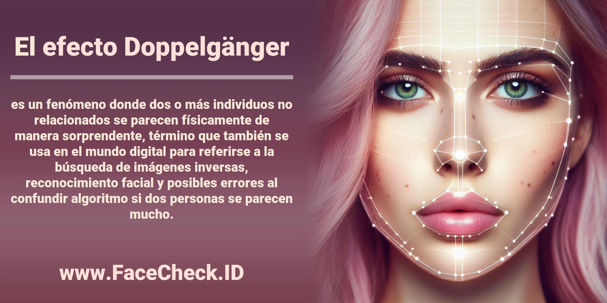 El <b>efecto Doppelgänger</b> es un fenómeno donde dos o más individuos no relacionados se parecen físicamente de manera sorprendente, término que también se usa en el mundo digital para referirse a la búsqueda de imágenes inversas, reconocimiento facial y posibles errores al confundir algoritmo si dos personas se parecen mucho.
