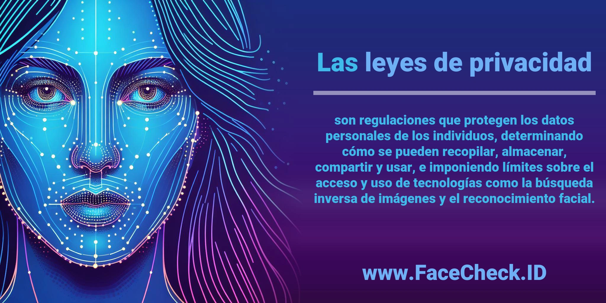 Las <b>leyes de privacidad</b> son regulaciones que protegen los datos personales de los individuos, determinando cómo se pueden recopilar, almacenar, compartir y usar, e imponiendo límites sobre el acceso y uso de tecnologías como la búsqueda inversa de imágenes y el reconocimiento facial.