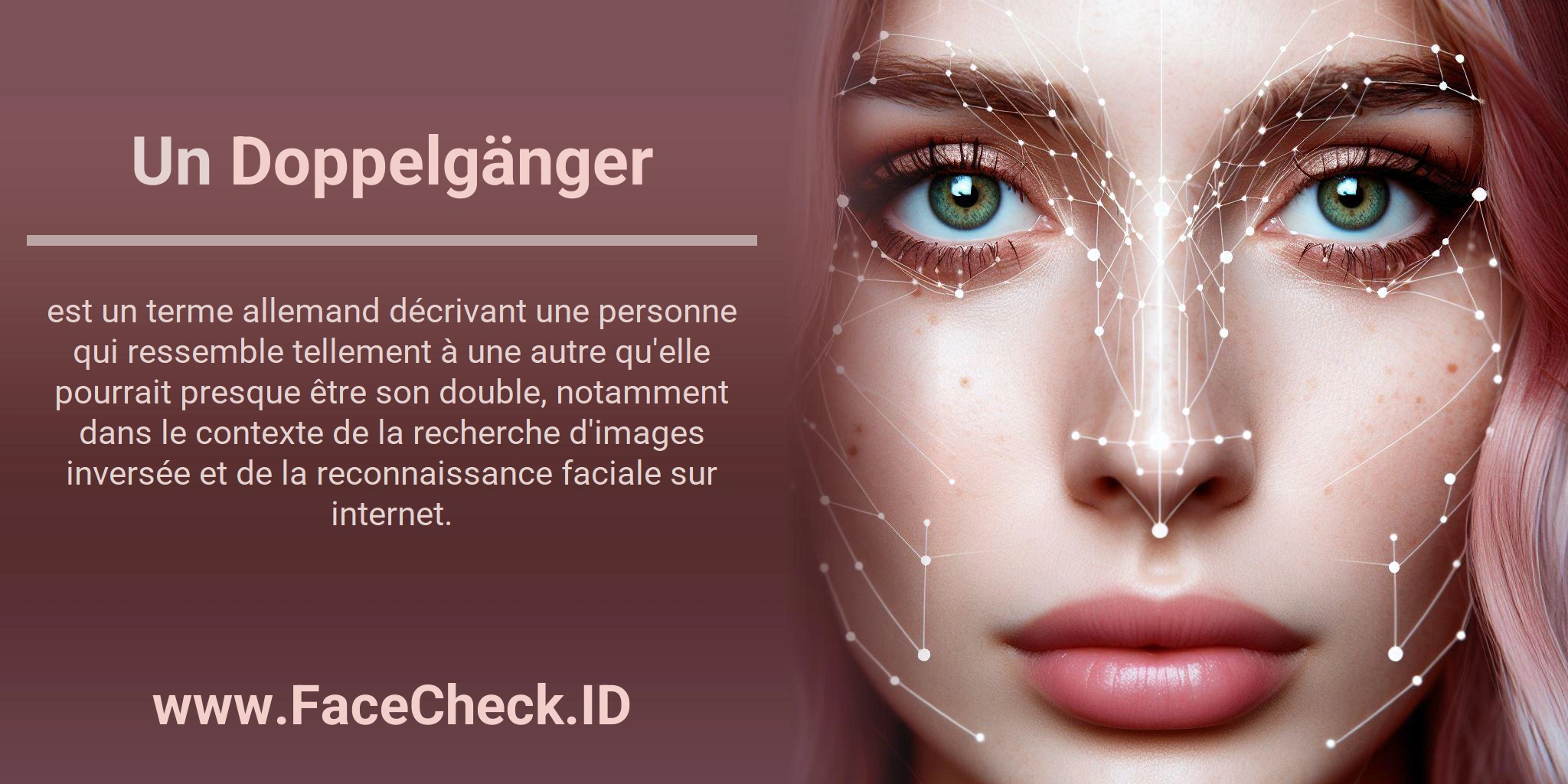 Un Doppelgänger est un terme allemand décrivant une personne qui ressemble tellement à une autre qu'elle pourrait presque être son double, notamment dans le contexte de la recherche d'images inversée et de la reconnaissance faciale sur internet.