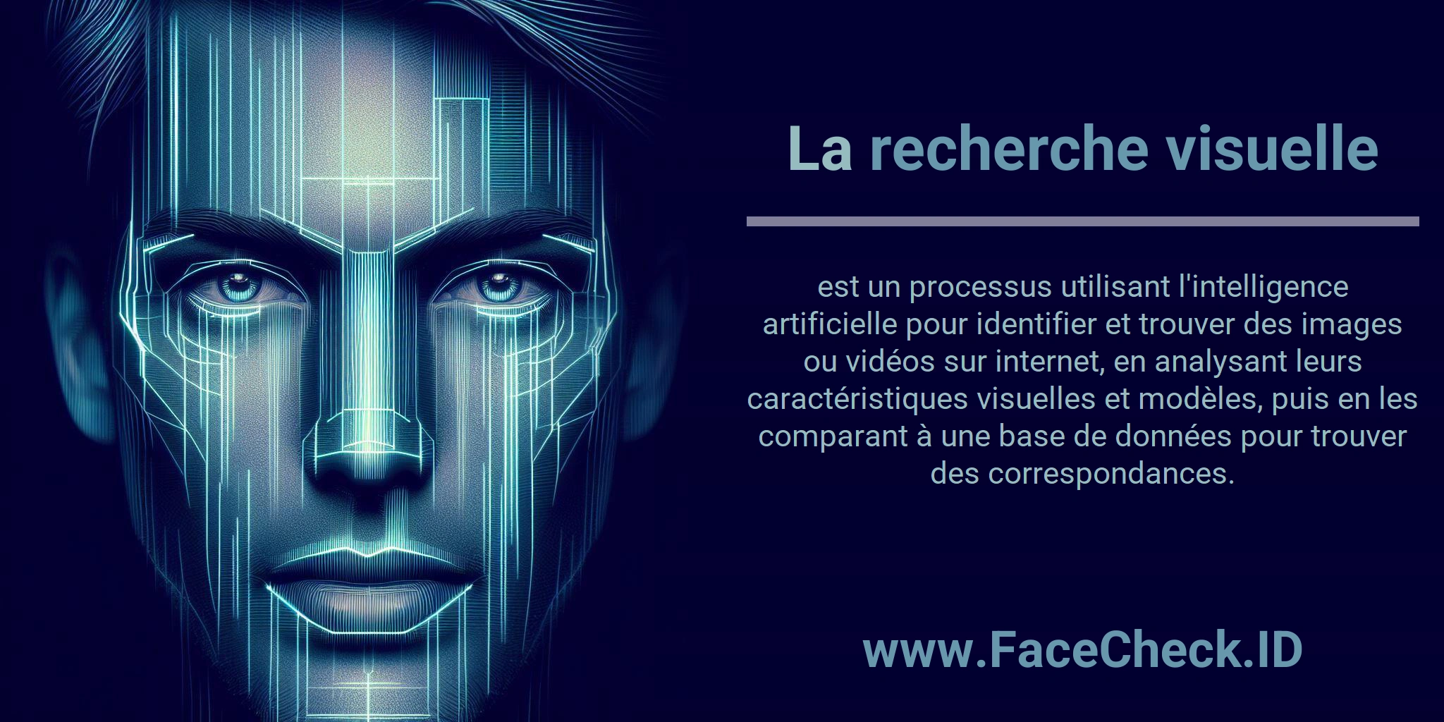 La recherche visuelle est un processus utilisant l'intelligence artificielle pour identifier et trouver des images ou vidéos sur internet, en analysant leurs caractéristiques visuelles et modèles, puis en les comparant à une base de données pour trouver des correspondances.