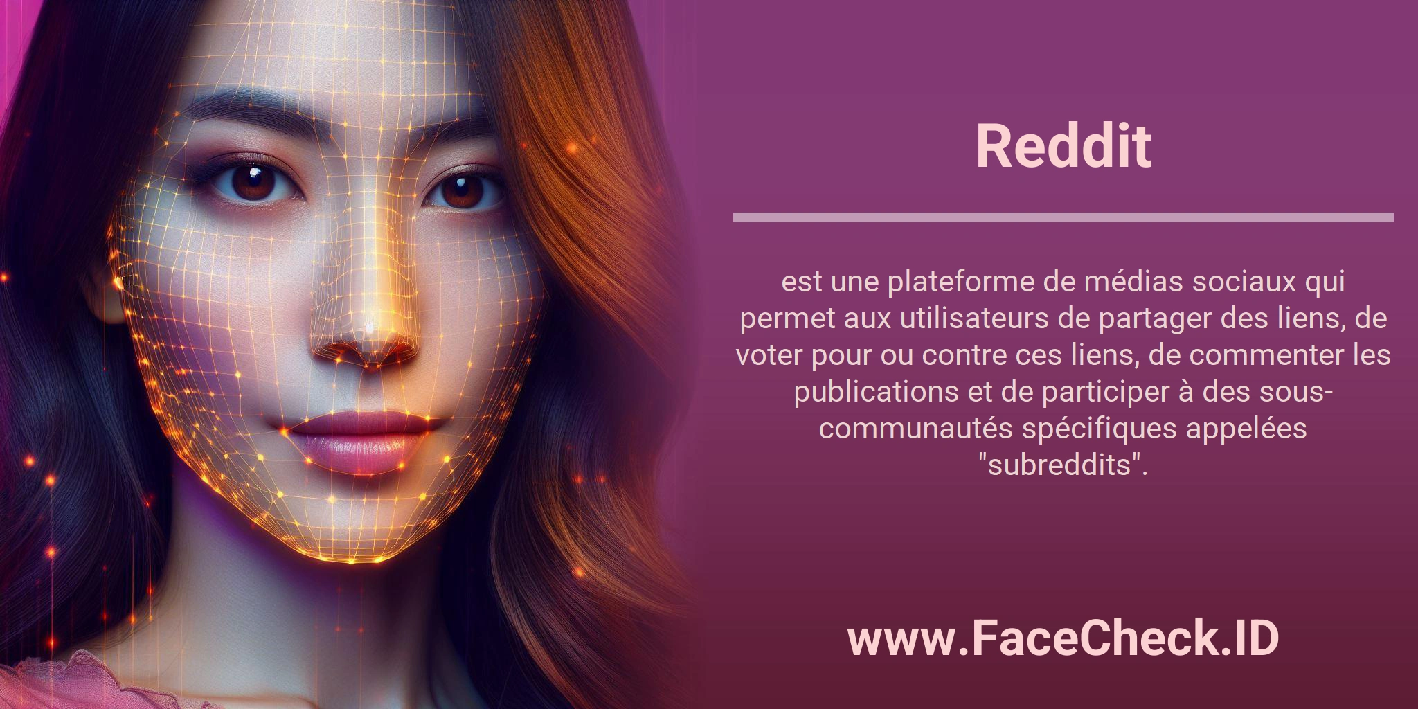 Reddit est une plateforme de médias sociaux qui permet aux utilisateurs de partager des liens, de voter pour ou contre ces liens, de commenter les publications et de participer à des sous-communautés spécifiques appelées 