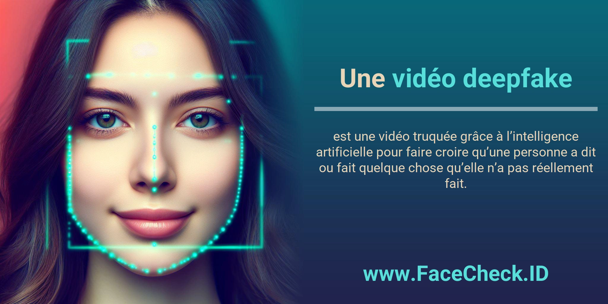 Une <b>vidéo deepfake</b> est une vidéo truquée grâce à l’intelligence artificielle pour faire croire qu’une personne a dit ou fait quelque chose qu’elle n’a pas réellement fait.