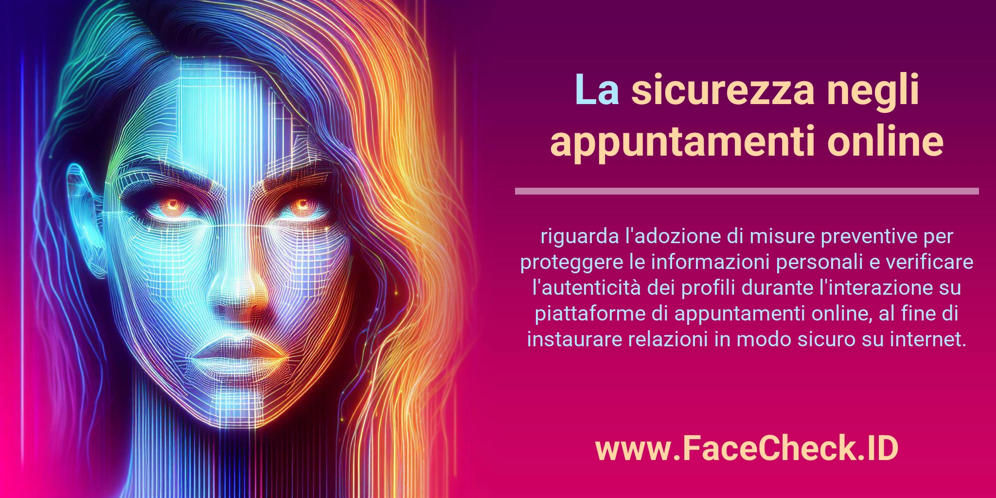 La sicurezza negli appuntamenti online riguarda l'adozione di misure preventive per proteggere le informazioni personali e verificare l'autenticità dei profili durante l'interazione su piattaforme di appuntamenti online, al fine di instaurare relazioni in modo sicuro su internet.