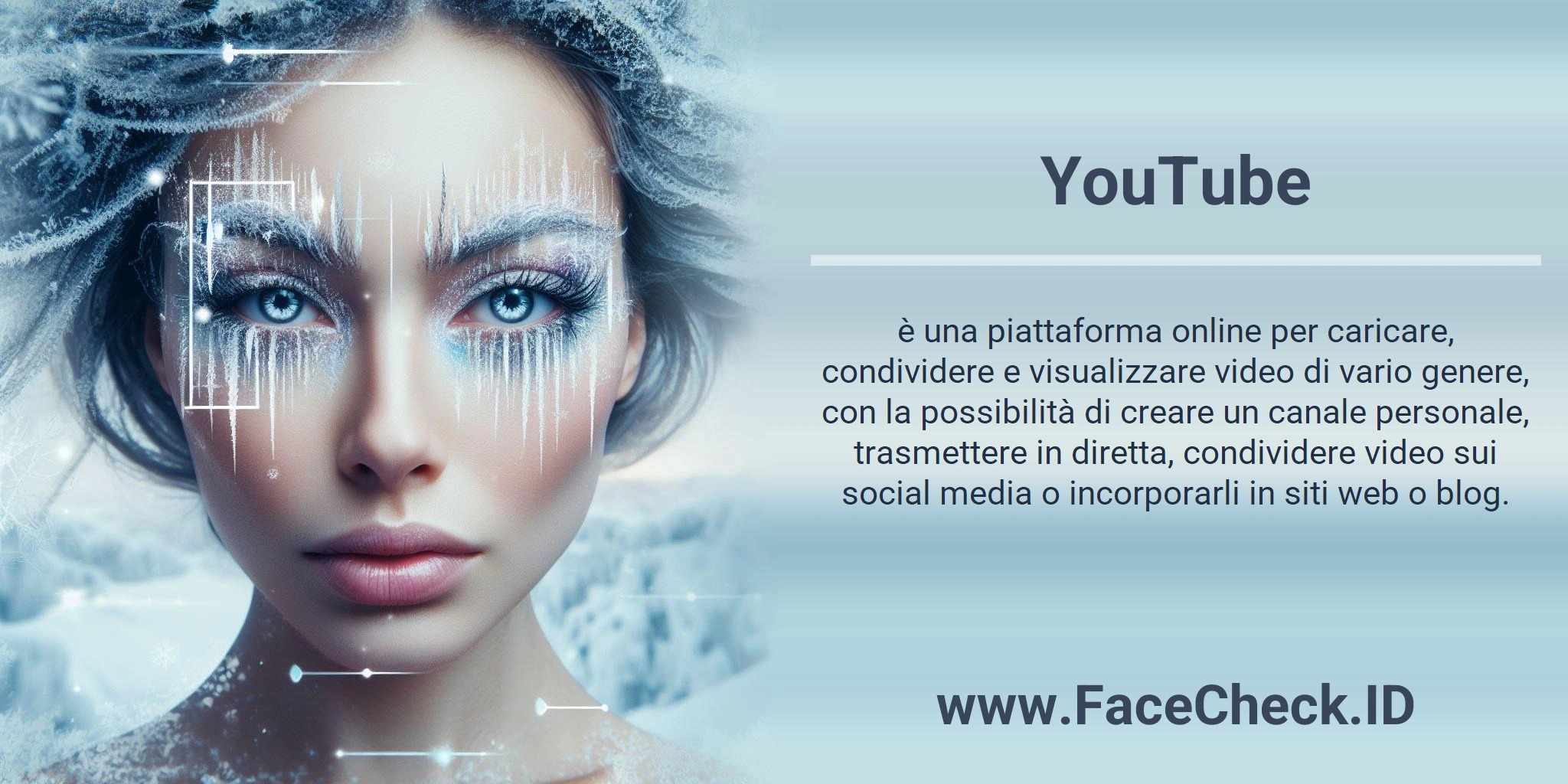 YouTube è una piattaforma online per caricare, condividere e visualizzare video di vario genere, con la possibilità di creare un canale personale, trasmettere in diretta, condividere video sui social media o incorporarli in siti web o blog.