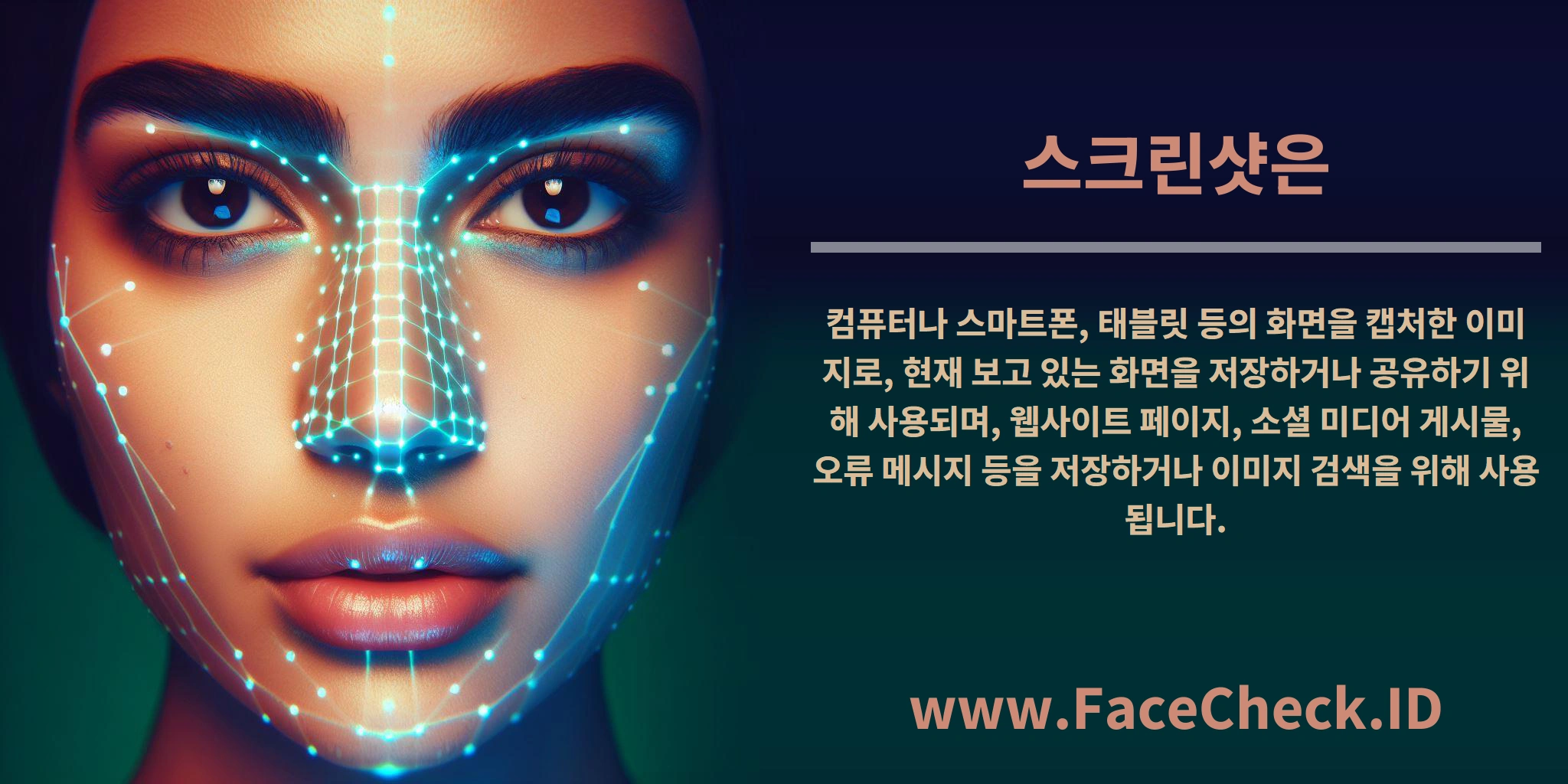 <b>스크린샷은</b> 컴퓨터나 스마트폰, 태블릿 등의 화면을 캡처한 이미지로, 현재 보고 있는 화면을 저장하거나 공유하기 위해 사용되며, 웹사이트 페이지, 소셜 미디어 게시물, 오류 메시지 등을 저장하거나 이미지 검색을 위해 사용됩니다.