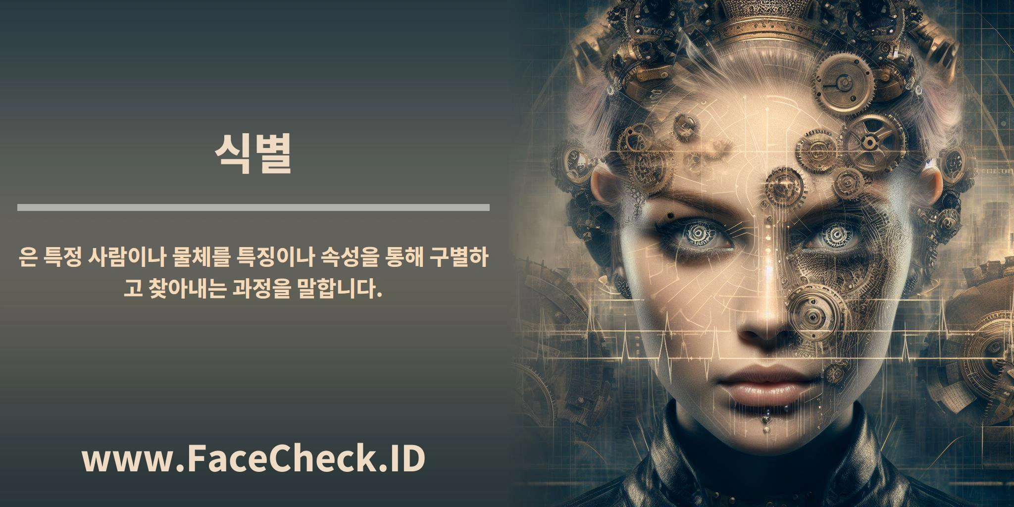 <b>식별</b>은 특정 사람이나 물체를 특징이나 속성을 통해 구별하고 찾아내는 과정을 말합니다.