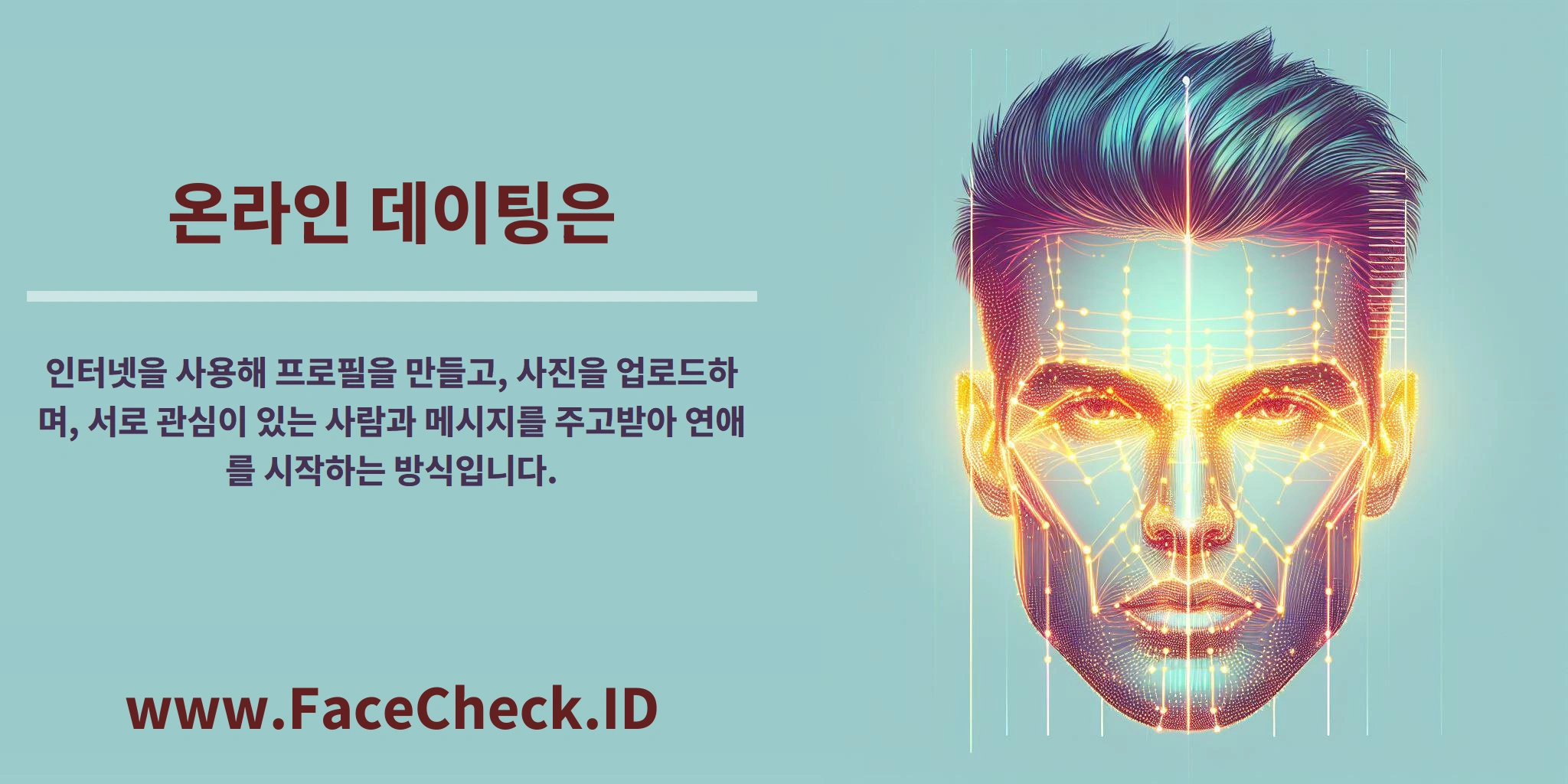 <b>온라인 데이팅은</b> 인터넷을 사용해 프로필을 만들고, 사진을 업로드하며, 서로 관심이 있는 사람과 메시지를 주고받아 연애를 시작하는 방식입니다.