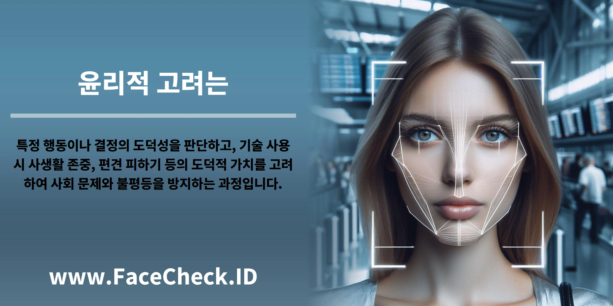 <b>윤리적 고려는</b> 특정 행동이나 결정의 도덕성을 판단하고, 기술 사용 시 사생활 존중, 편견 피하기 등의 도덕적 가치를 고려하여 사회 문제와 불평등을 방지하는 과정입니다.