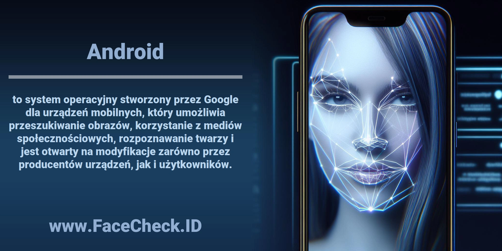 <b>Android</b> to system operacyjny stworzony przez Google dla urządzeń mobilnych, który umożliwia przeszukiwanie obrazów, korzystanie z mediów społecznościowych, rozpoznawanie twarzy i jest otwarty na modyfikacje zarówno przez producentów urządzeń, jak i użytkowników.
