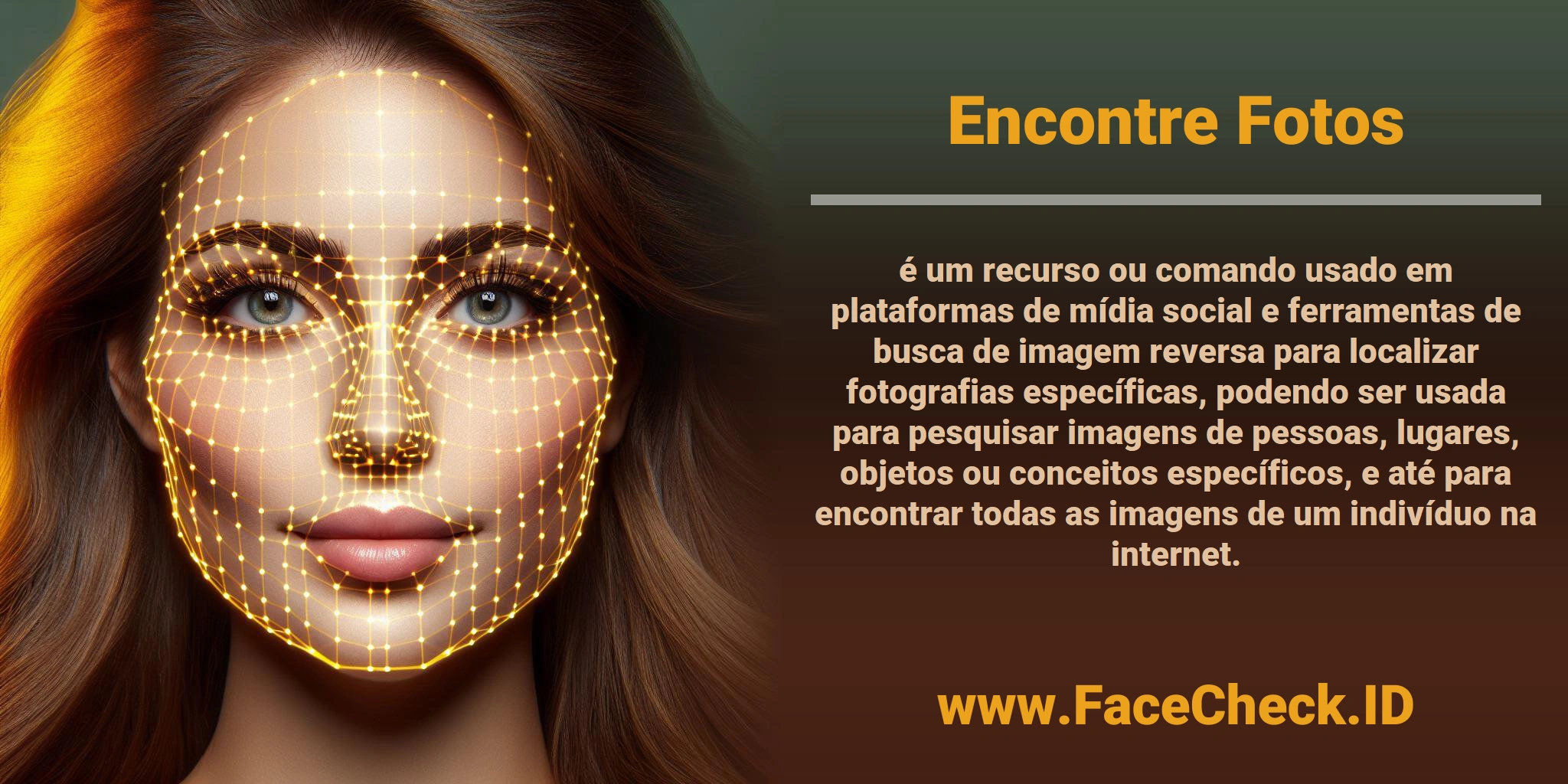 <b>Encontre Fotos</b> é um recurso ou comando usado em plataformas de mídia social e ferramentas de busca de imagem reversa para localizar fotografias específicas, podendo ser usada para pesquisar imagens de pessoas, lugares, objetos ou conceitos específicos, e até para encontrar todas as imagens de um indivíduo na internet.