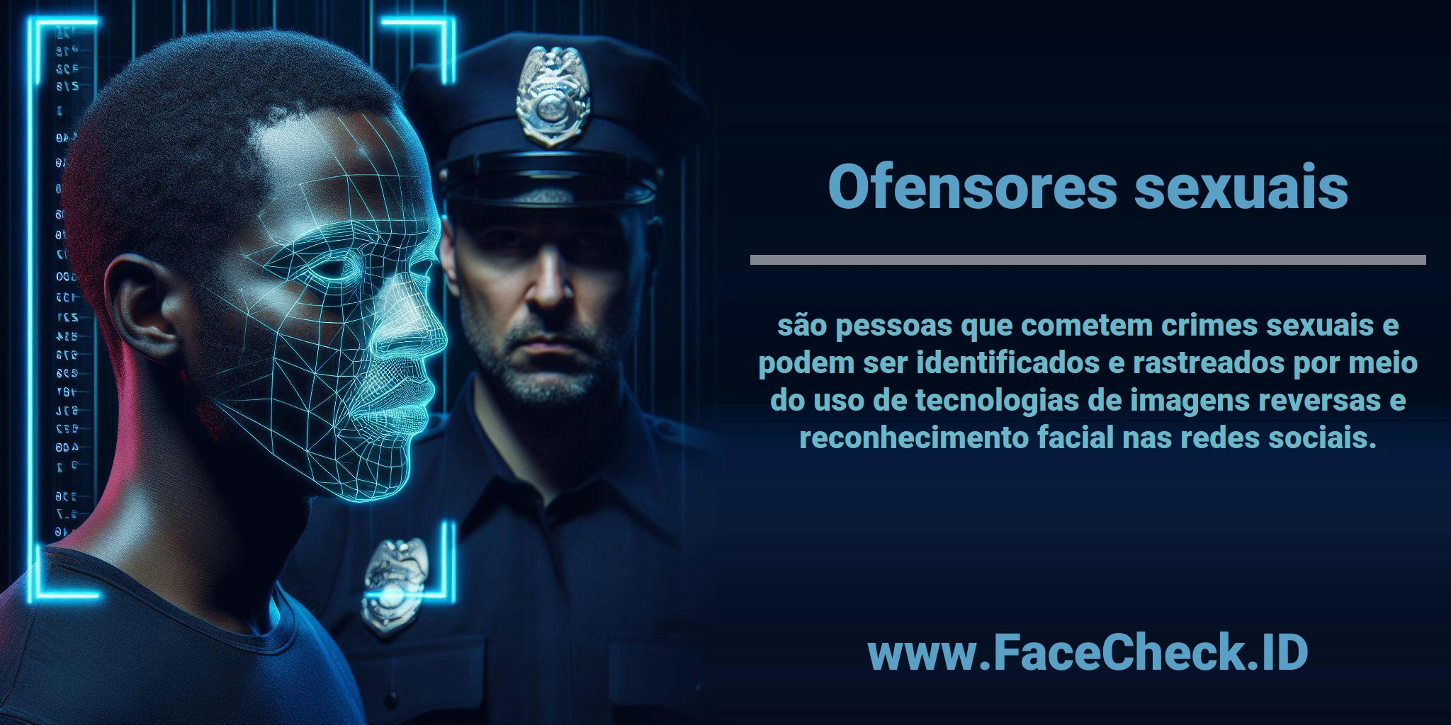 <b>Ofensores sexuais</b> são pessoas que cometem crimes sexuais e podem ser identificados e rastreados por meio do uso de tecnologias de imagens reversas e reconhecimento facial nas redes sociais.