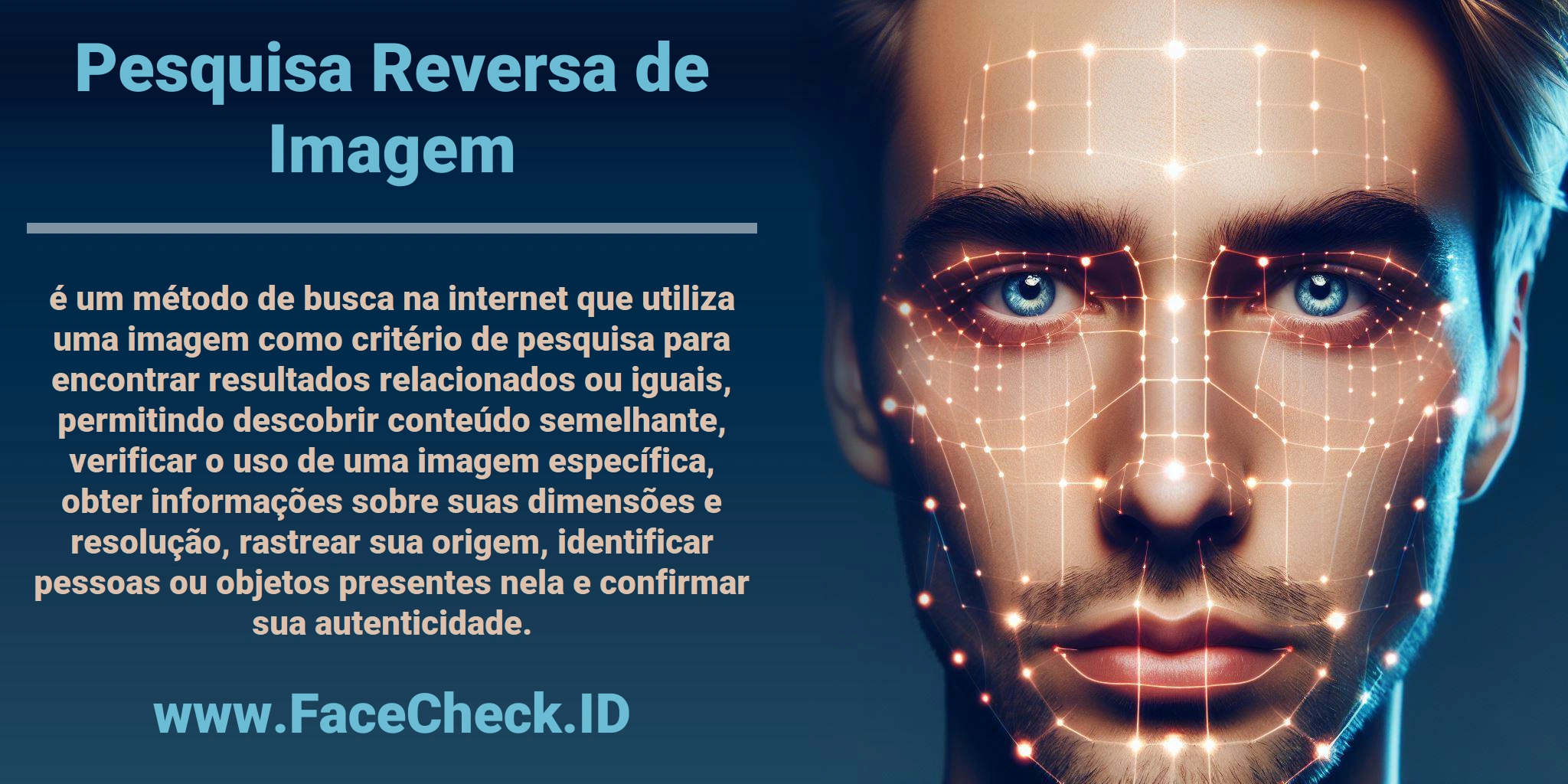 <b>Pesquisa Reversa de Imagem</b> é um método de busca na internet que utiliza uma imagem como critério de pesquisa para encontrar resultados relacionados ou iguais, permitindo descobrir conteúdo semelhante, verificar o uso de uma imagem específica, obter informações sobre suas dimensões e resolução, rastrear sua origem, identificar pessoas ou objetos presentes nela e confirmar sua autenticidade.