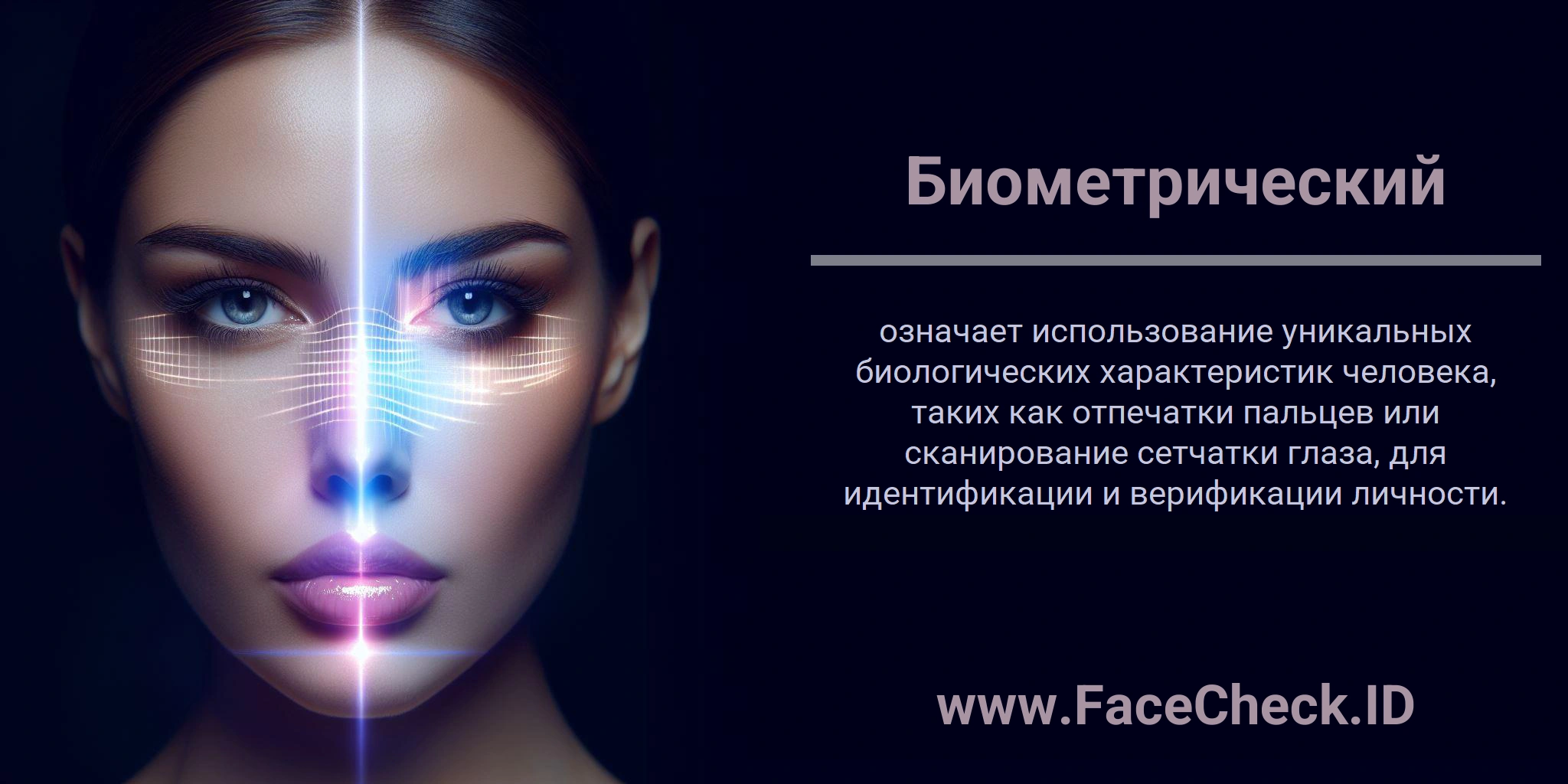 Биометрический означает использование уникальных биологических характеристик человека, таких как отпечатки пальцев или сканирование сетчатки глаза, для идентификации и верификации личности.