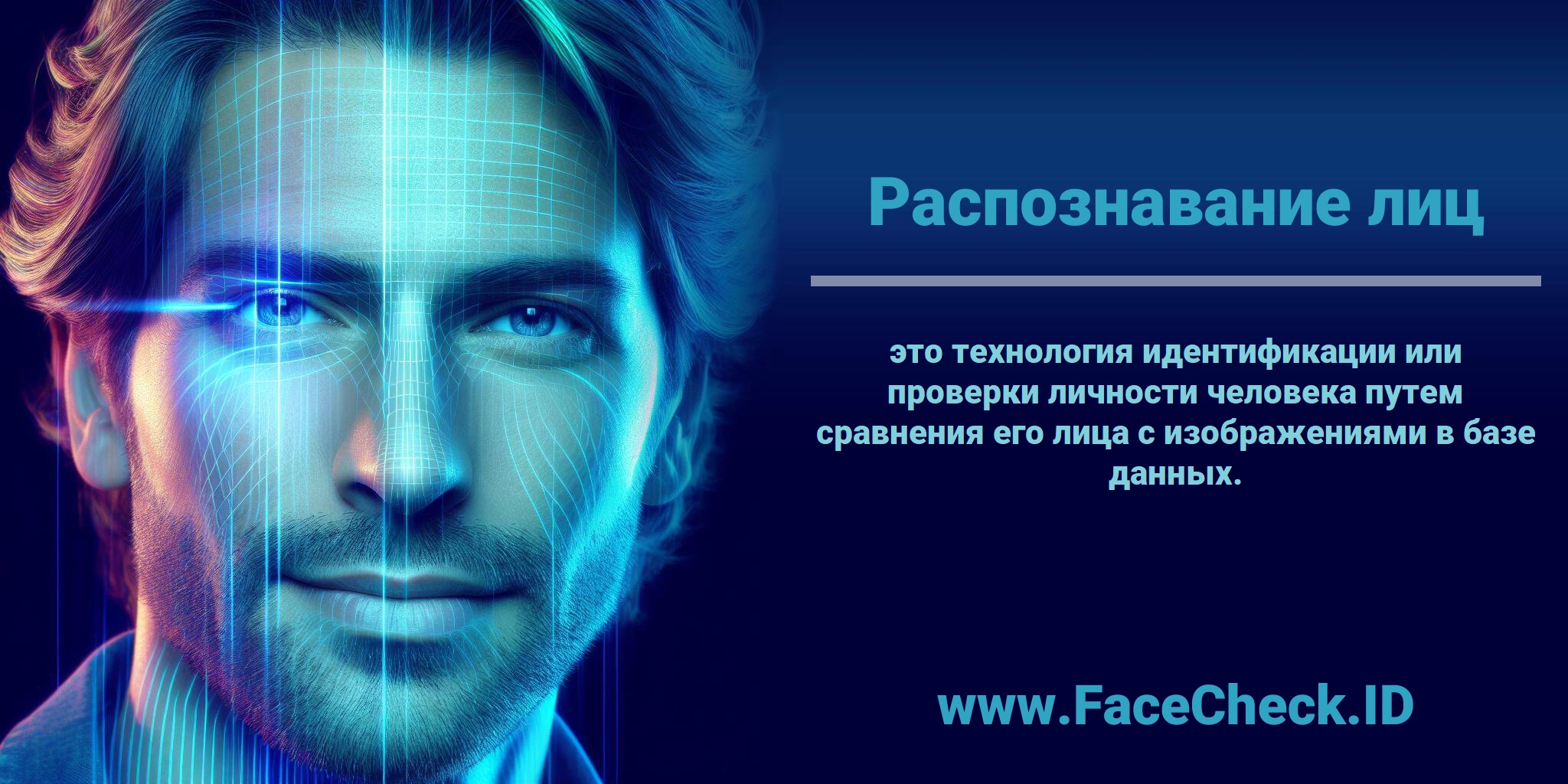 <b>Распознавание лиц</b> это технология идентификации или проверки личности человека путем сравнения его лица с изображениями в базе данных.