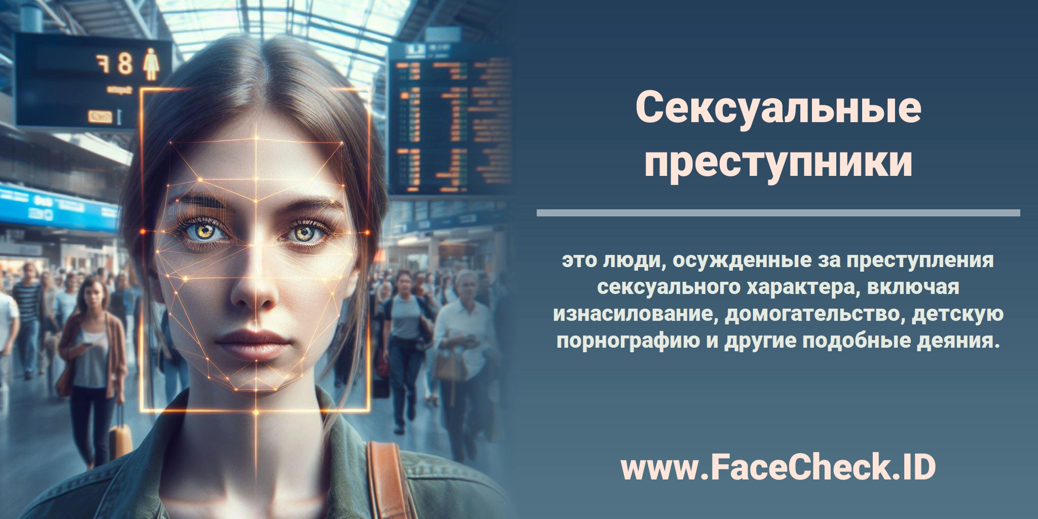 <b>Сексуальные преступники</b> это люди, осужденные за преступления сексуального характера, включая изнасилование, домогательство, детскую порнографию и другие подобные деяния.